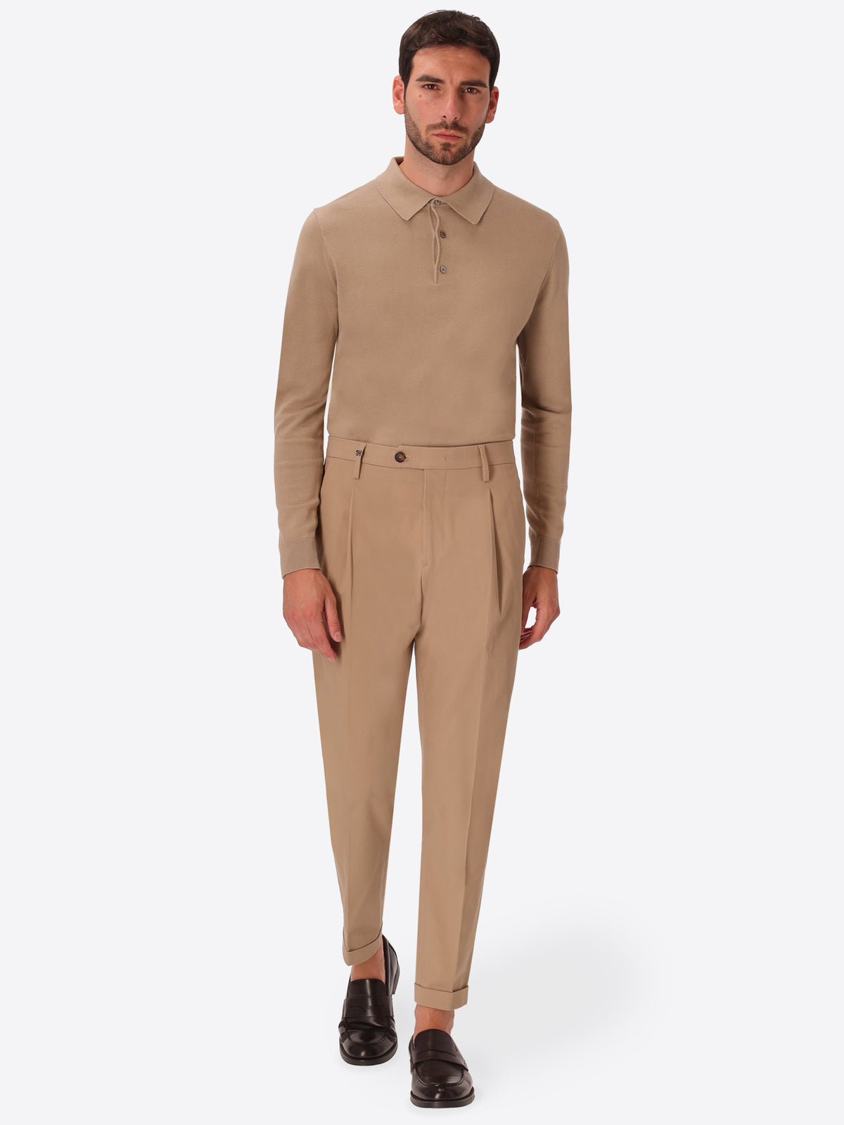 Rio Pences Mantegna Cacha Comfort Cotton Trousers - Model Full Body Shot