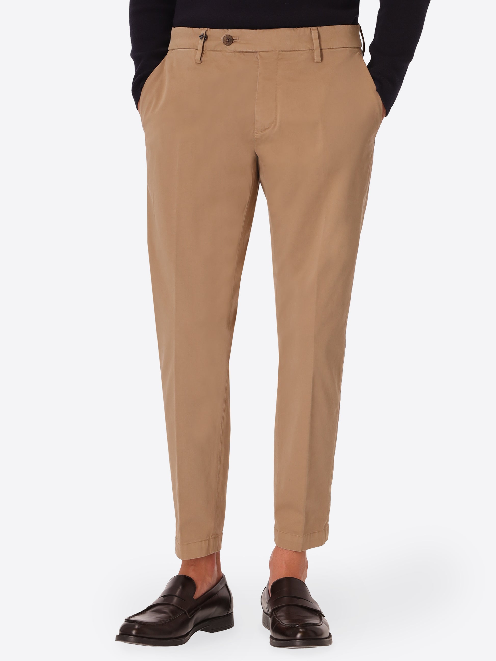 York Canaletto Cacha Comfort Cotton Trousers - Model Front View