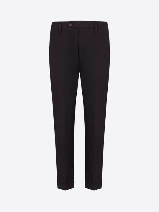 Distretto12 York Mantegna Blue Comfort Cotton Trousers - Product Still Life