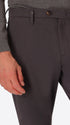 York Mantegna Charcoal Comfort Cotton Trousers - Close-Up Of The Front Pocket