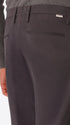 York Mantegna Charcoal Comfort Cotton Trousers - Close-Up Of The Back Pocket