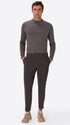 York Mantegna Charcoal Comfort Cotton Trousers - Model Full Body Shot