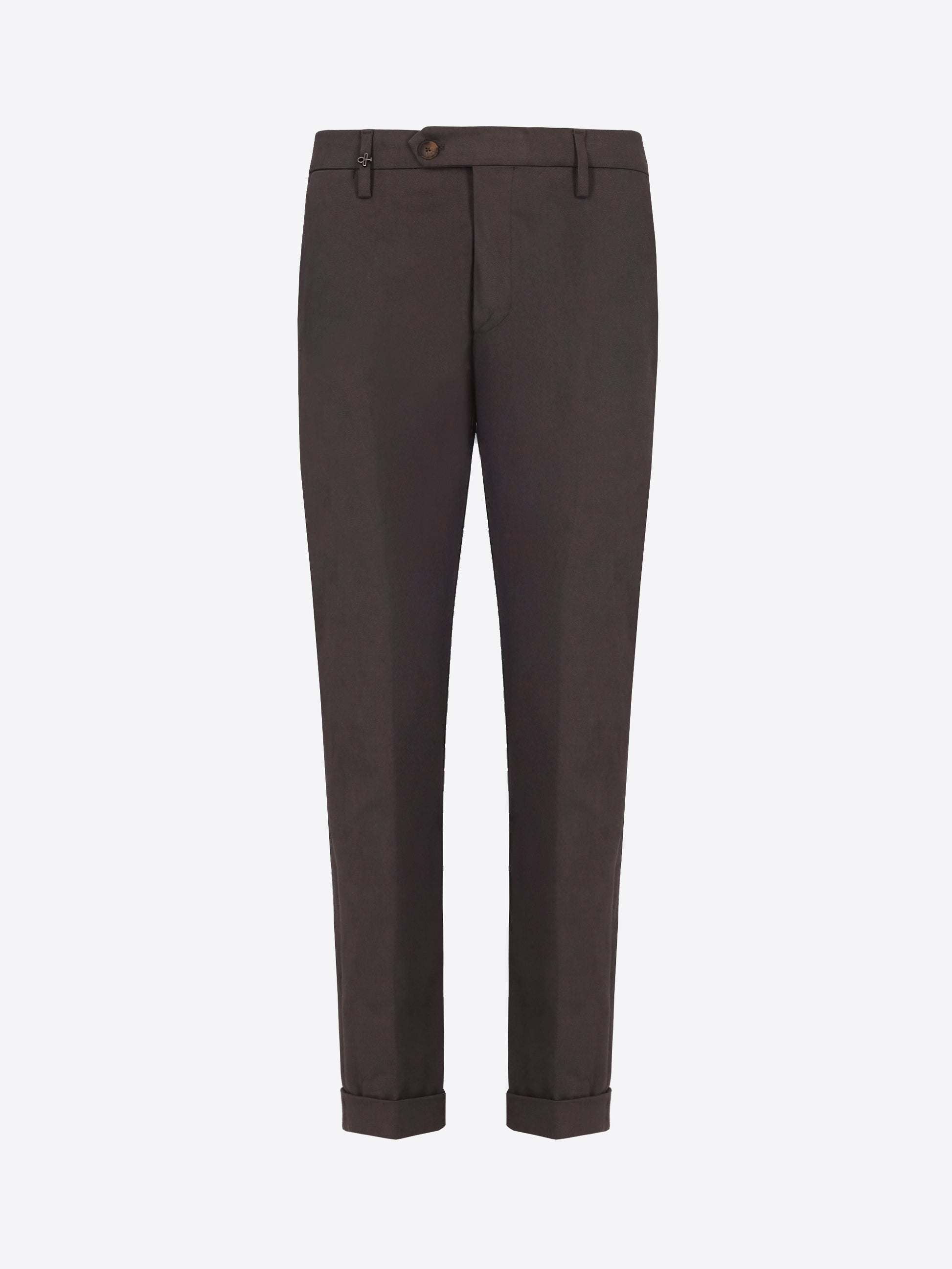 Distretto12 York Mantegna Charcoal Comfort Cotton Trousers - Product Still Life
