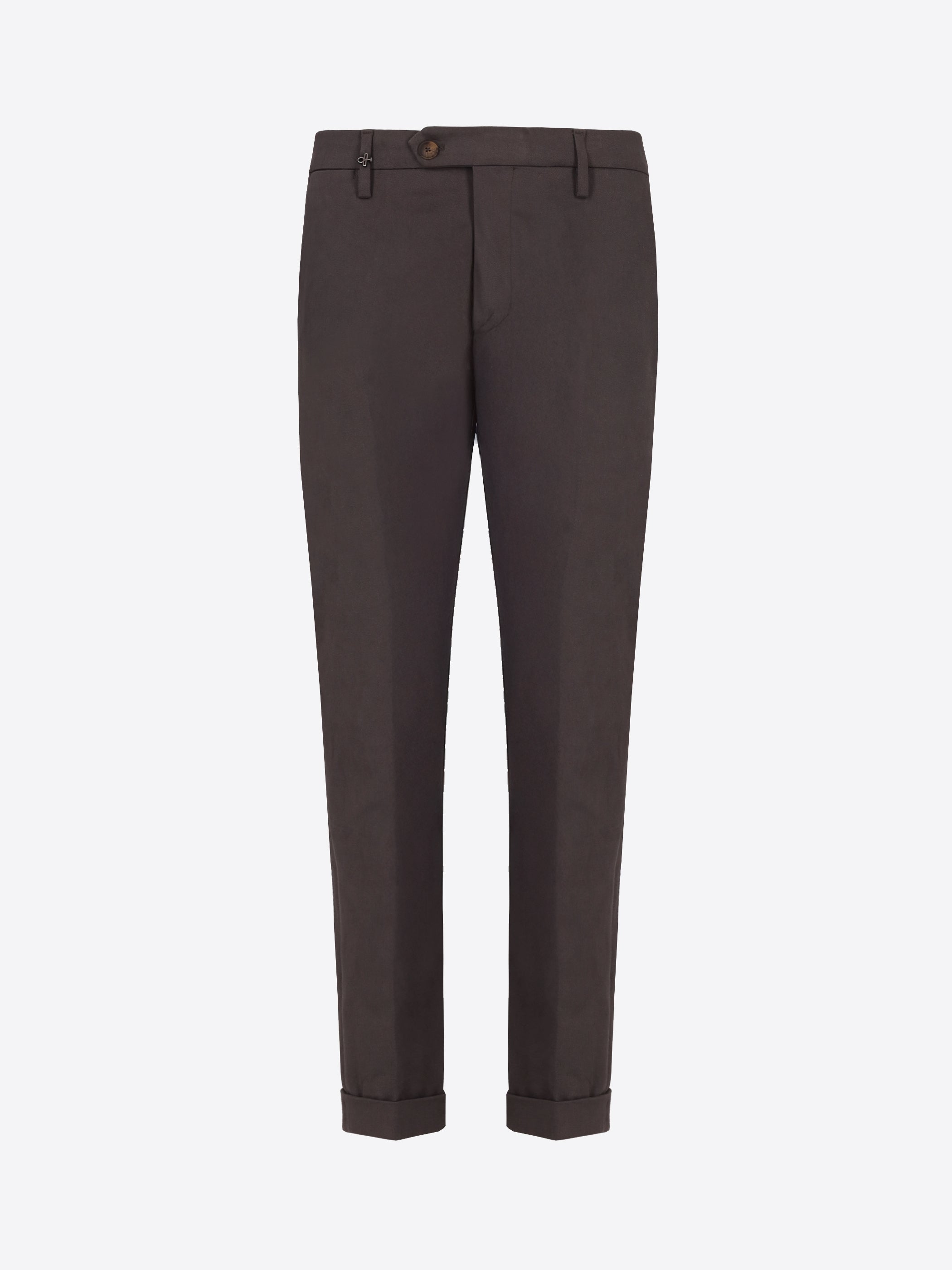 Distretto12 York Mantegna Charcoal Comfort Cotton Trousers - Product Still Life