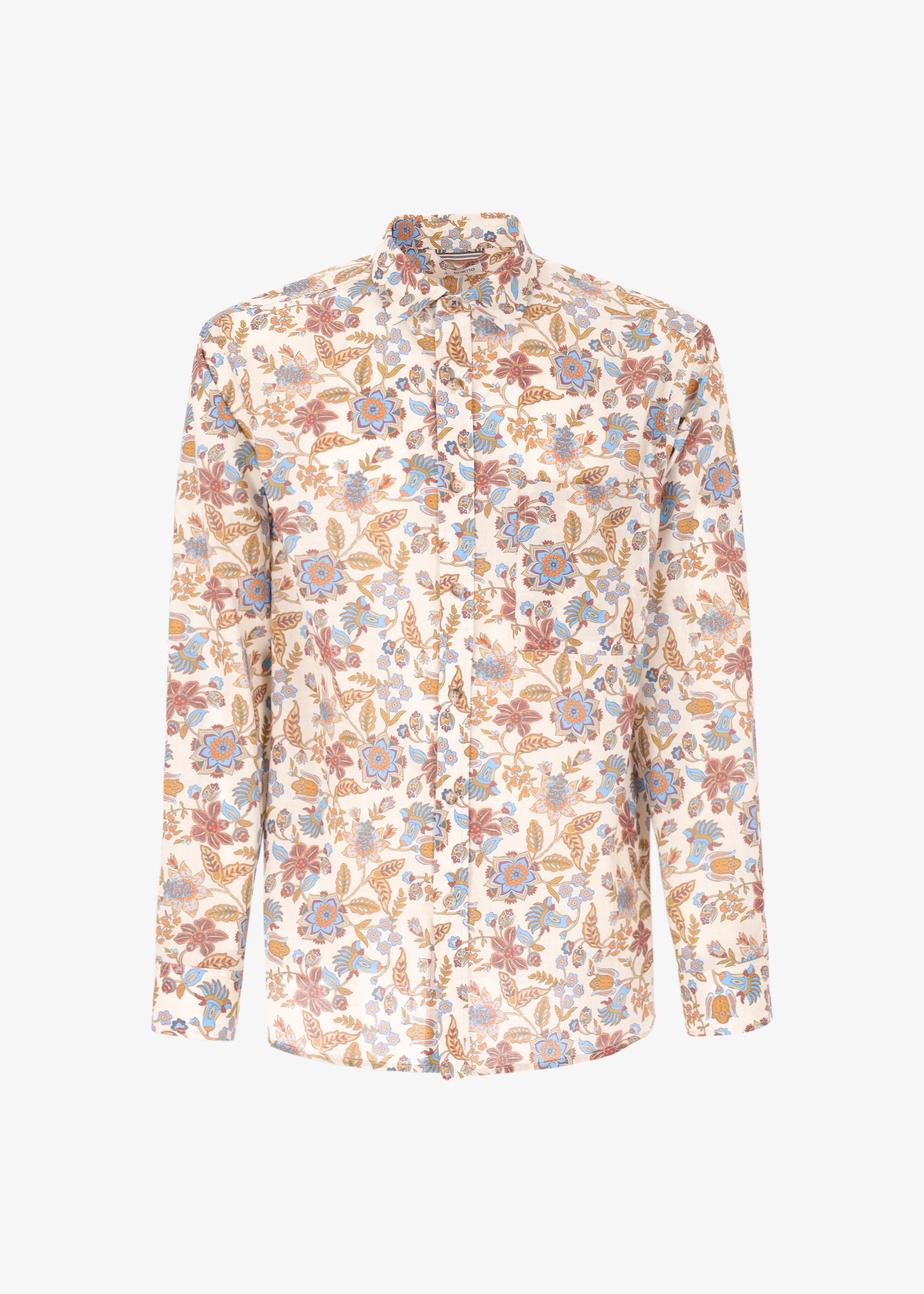 Cotton Floral Print Comfort Shirt Pocket Forte