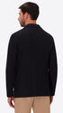 Tiepolo Blue Diagonal-Weave Jersey Double-Breasted Jacket - Model Back View