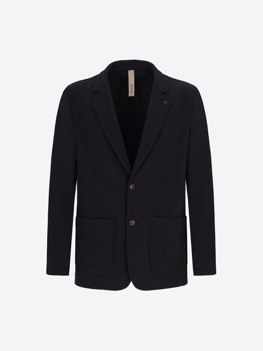 Distretto12 Tiepolo Blue Diagonal-Weave Jersey Jacket - Product Still Life