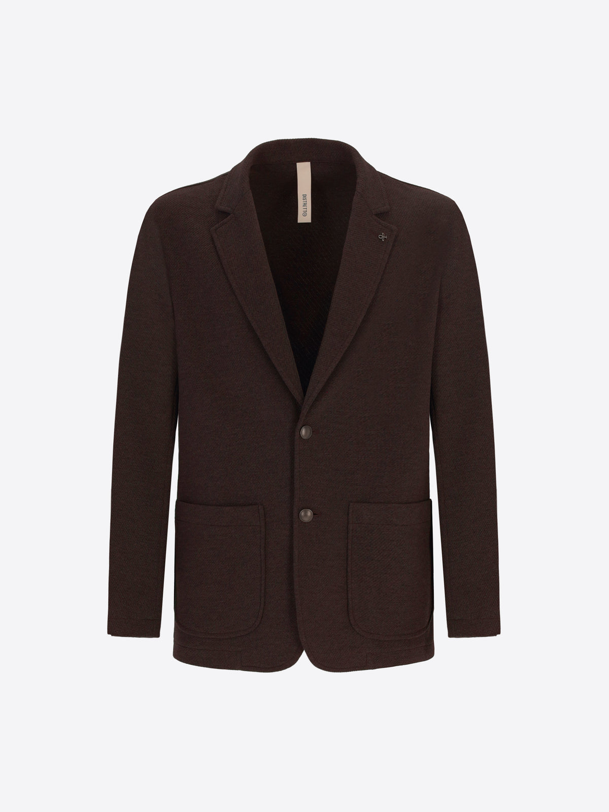 Distretto12 Tiepolo Brown Diagonal-Weave Jersey Jacket - Product Still Life
