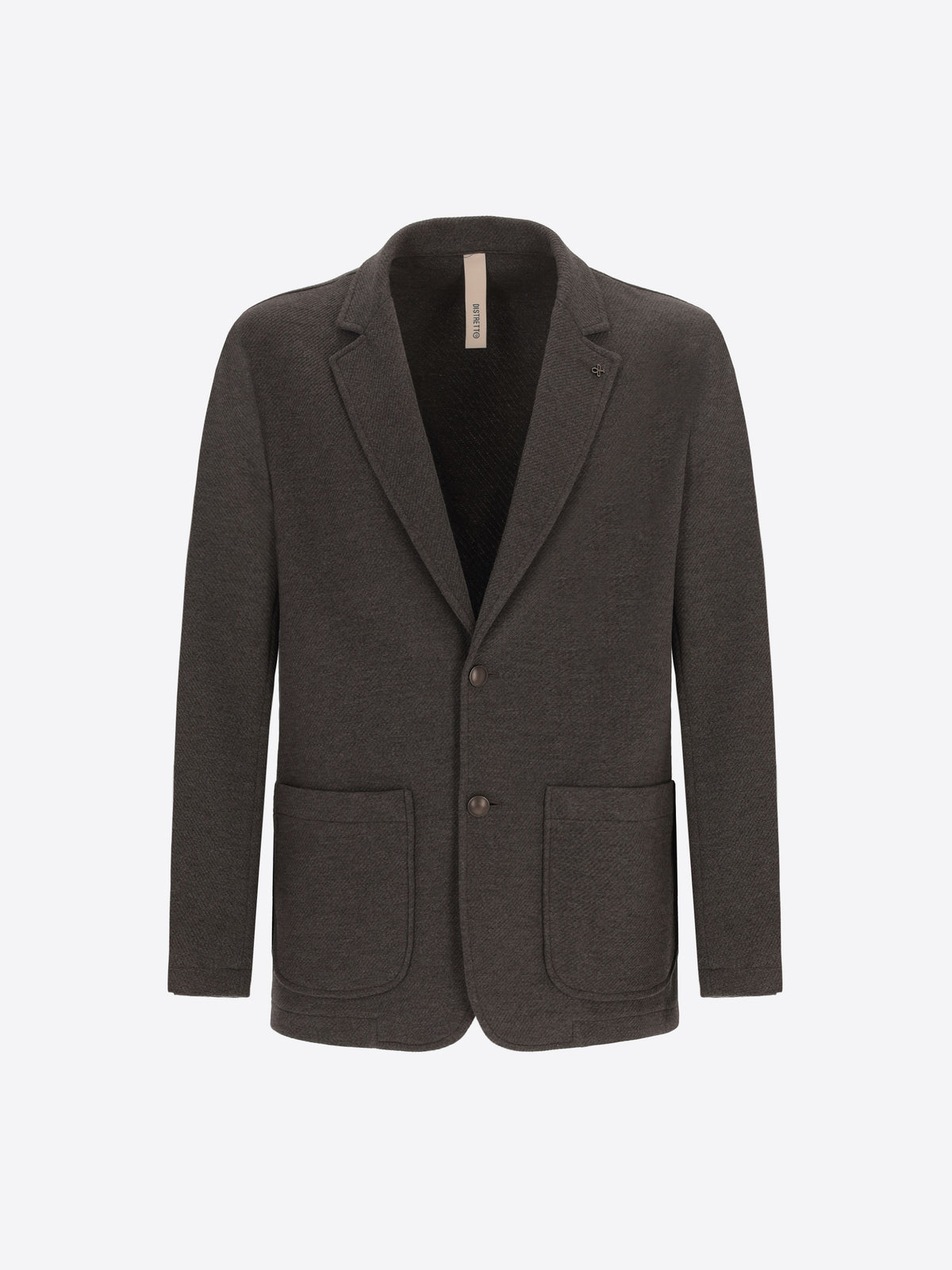 Distretto12 Tiepolo Charcoal Diagonal-Weave Jersey Jacket - Product Still Life