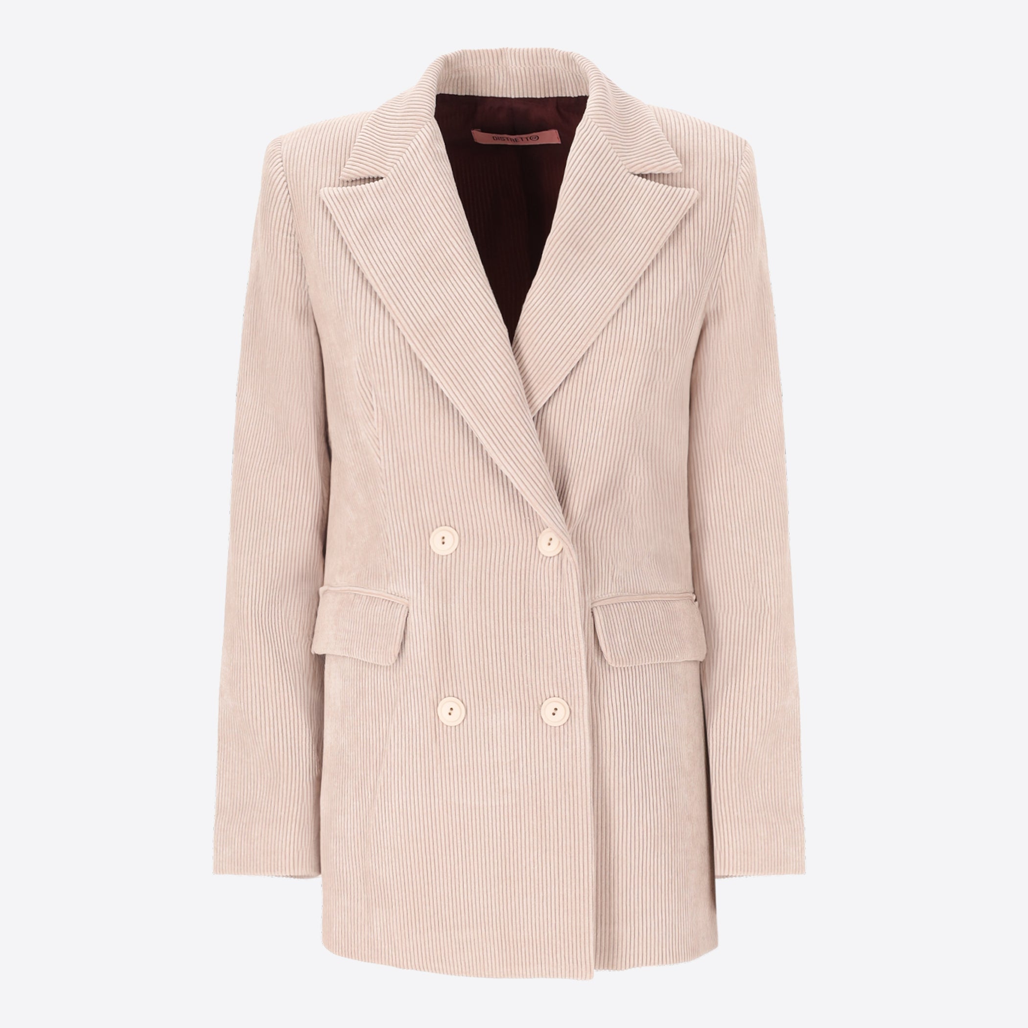 Double Breasted Jacket in Corduroy Fabric Crix - Woman