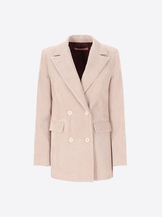 Double Breasted Jacket in Corduroy Fabric Crix - Woman