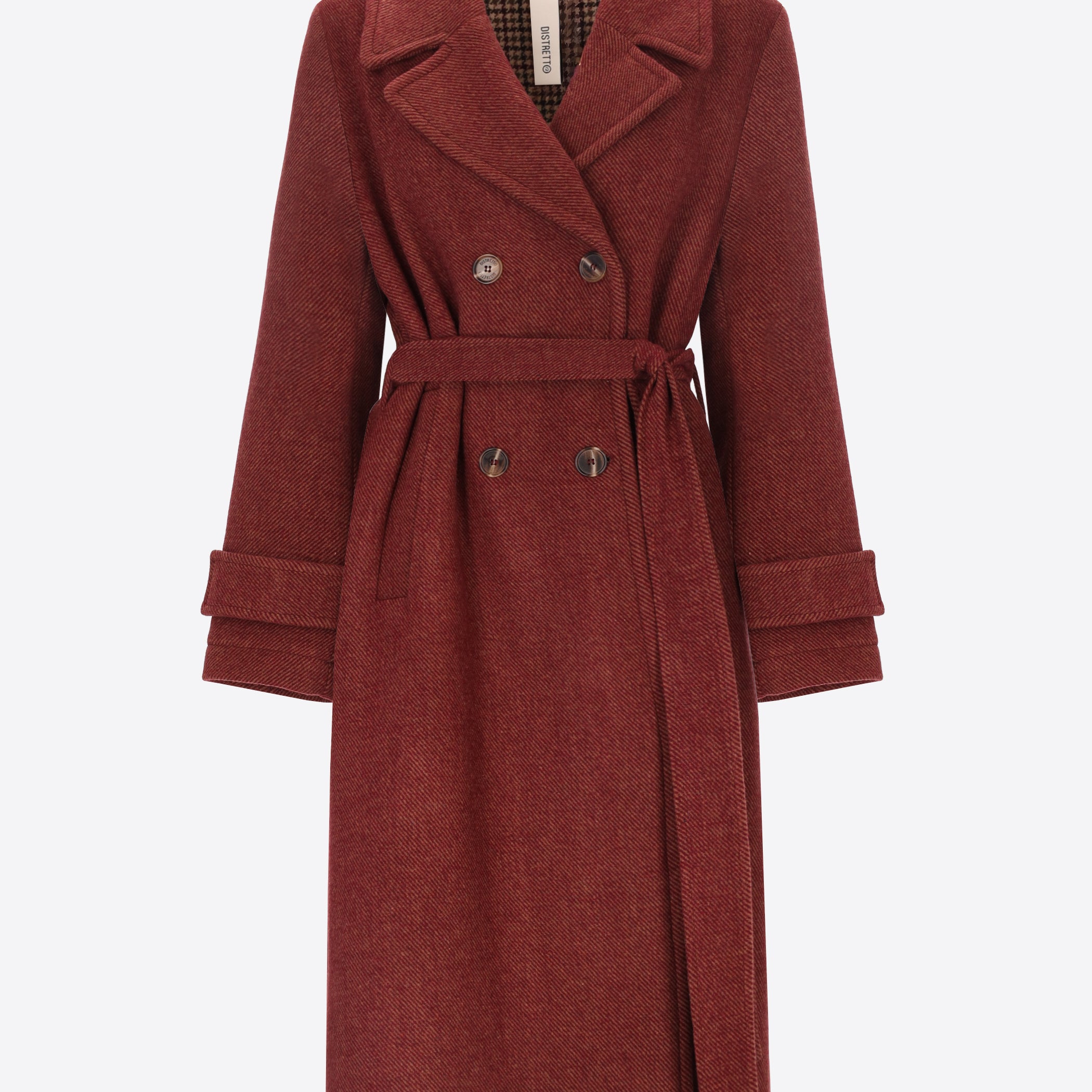 Distretto12 Coat Viola Wine Double-Faced Cloth Trench - Woman - Product Still Life