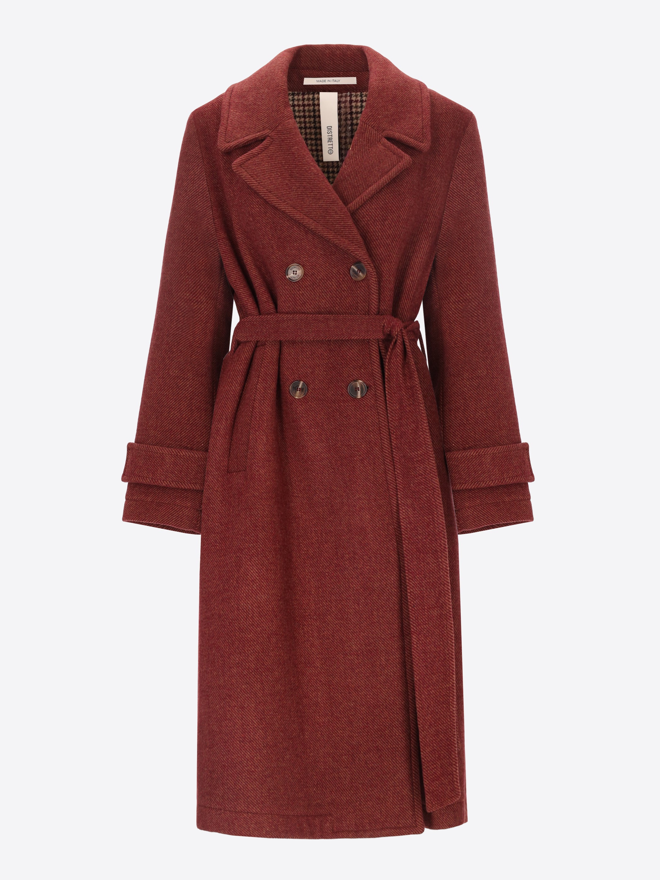 Distretto12 Coat Viola Wine Double-Faced Cloth Trench - Woman - Product Still Life