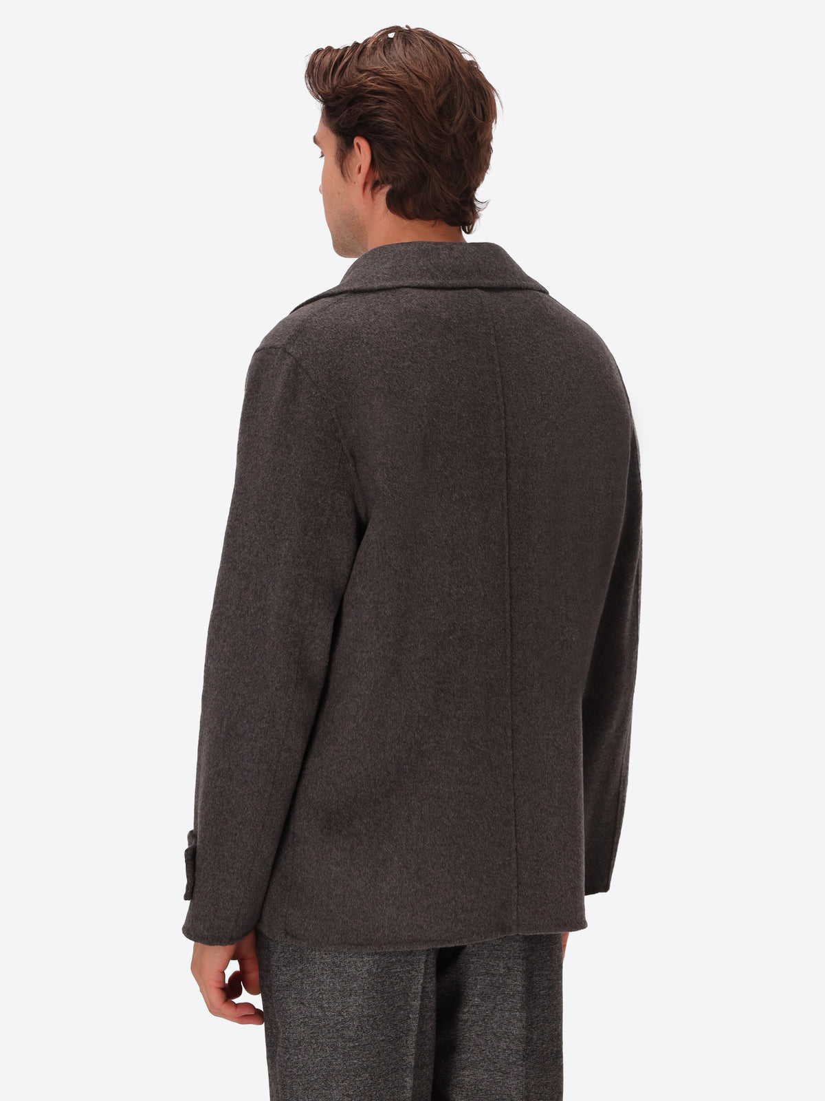 Double-Faced Wool-Blend Peacoat Essex