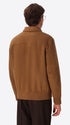 Essex Camel Double-Faced Wool-Blend With Ribbed Trims Aviator Jacket - Model Back View