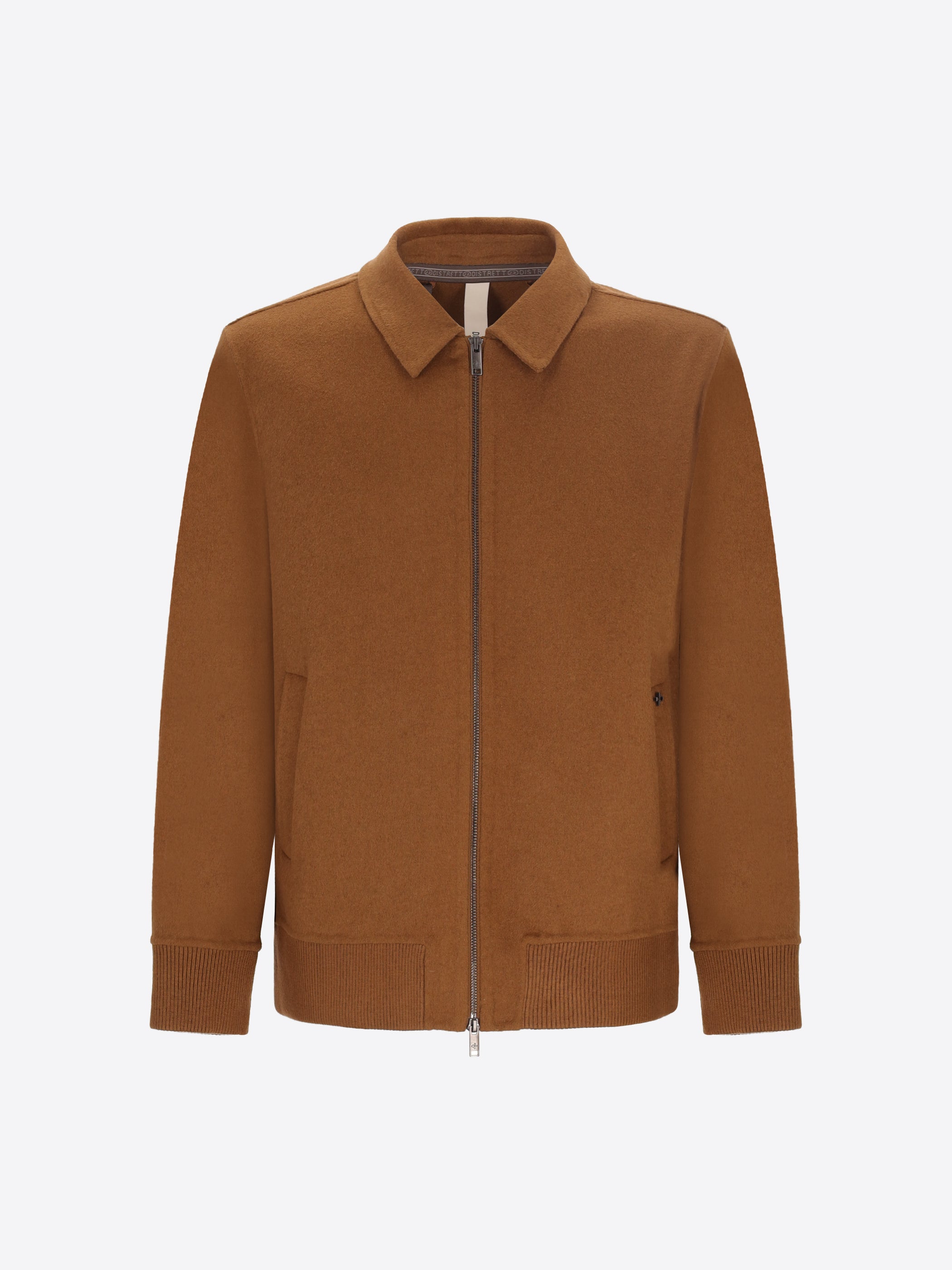 Distretto12 Essex Camel Double-Faced Wool-Blend With Ribbed Trims Aviator Jacket - Product Still Life