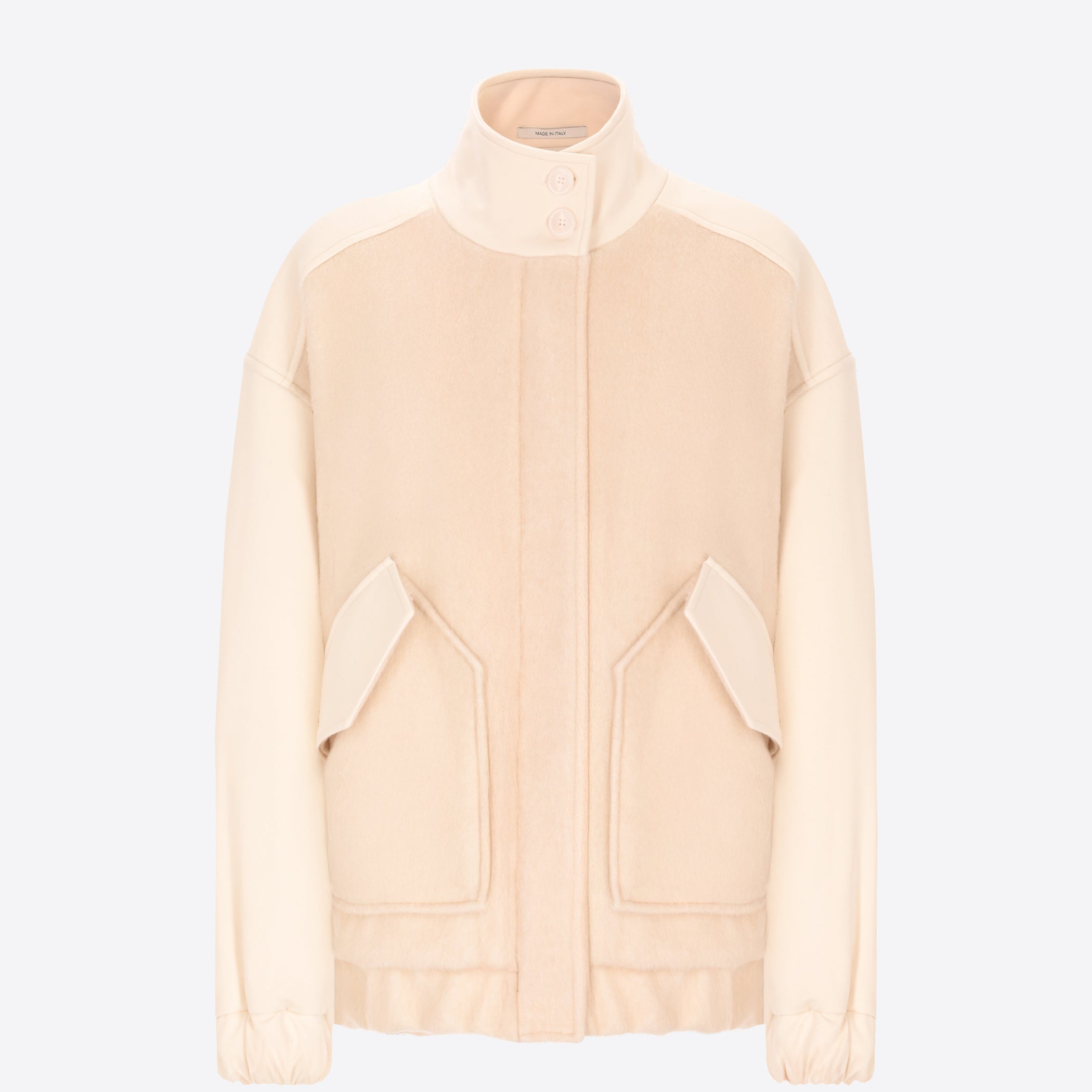 Distretto12 Calicante Cream Drap-Cloth, Milano-Knit And Nylon Bomber Jacket - Woman - Product Still Life