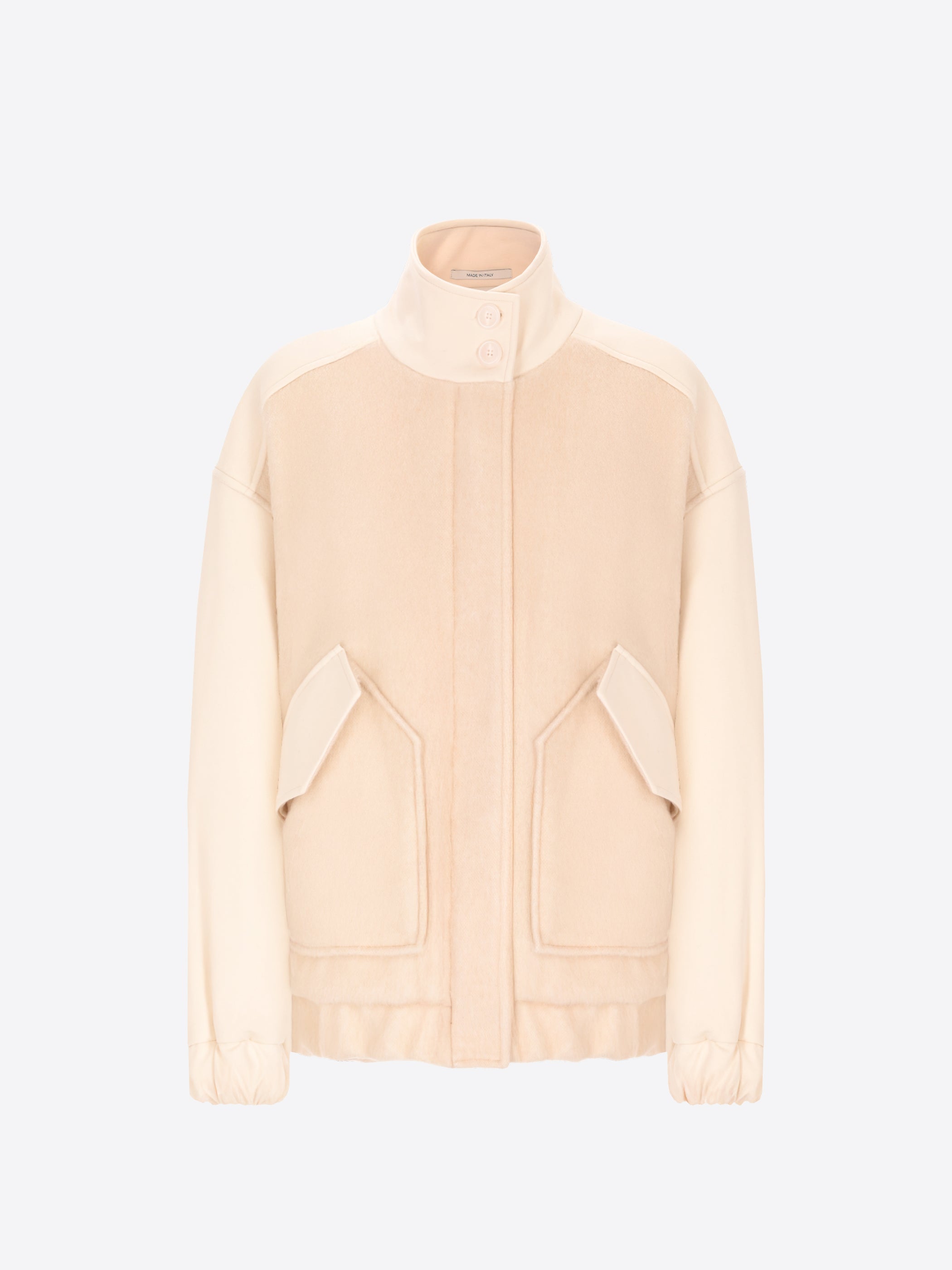 Distretto12 Calicante Cream Drap-Cloth, Milano-Knit And Nylon Bomber Jacket - Woman - Product Still Life