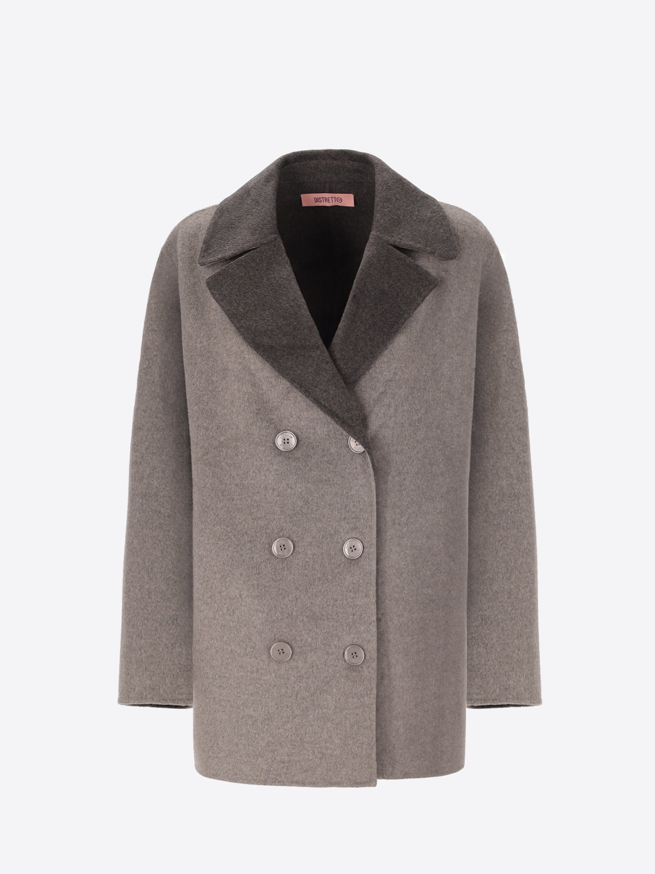 Peacoat in Double Wool-Blend Fabric Edinburgh - Woman