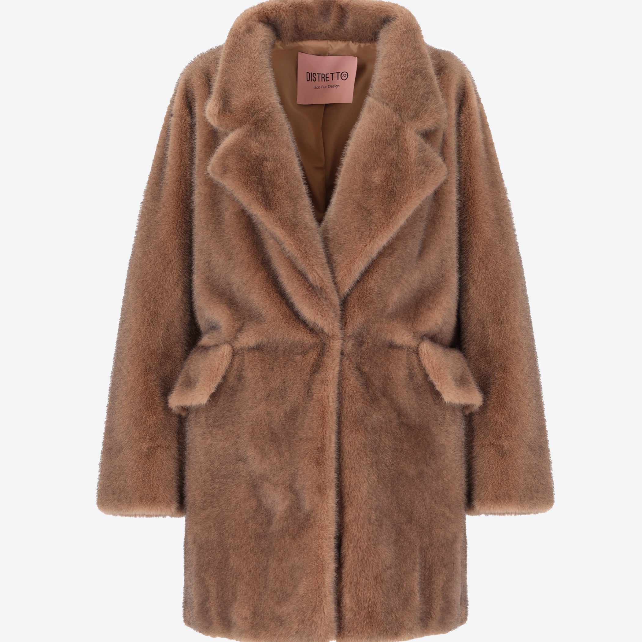 Overcoat in Eco-Fur Fabric Salford - Woman