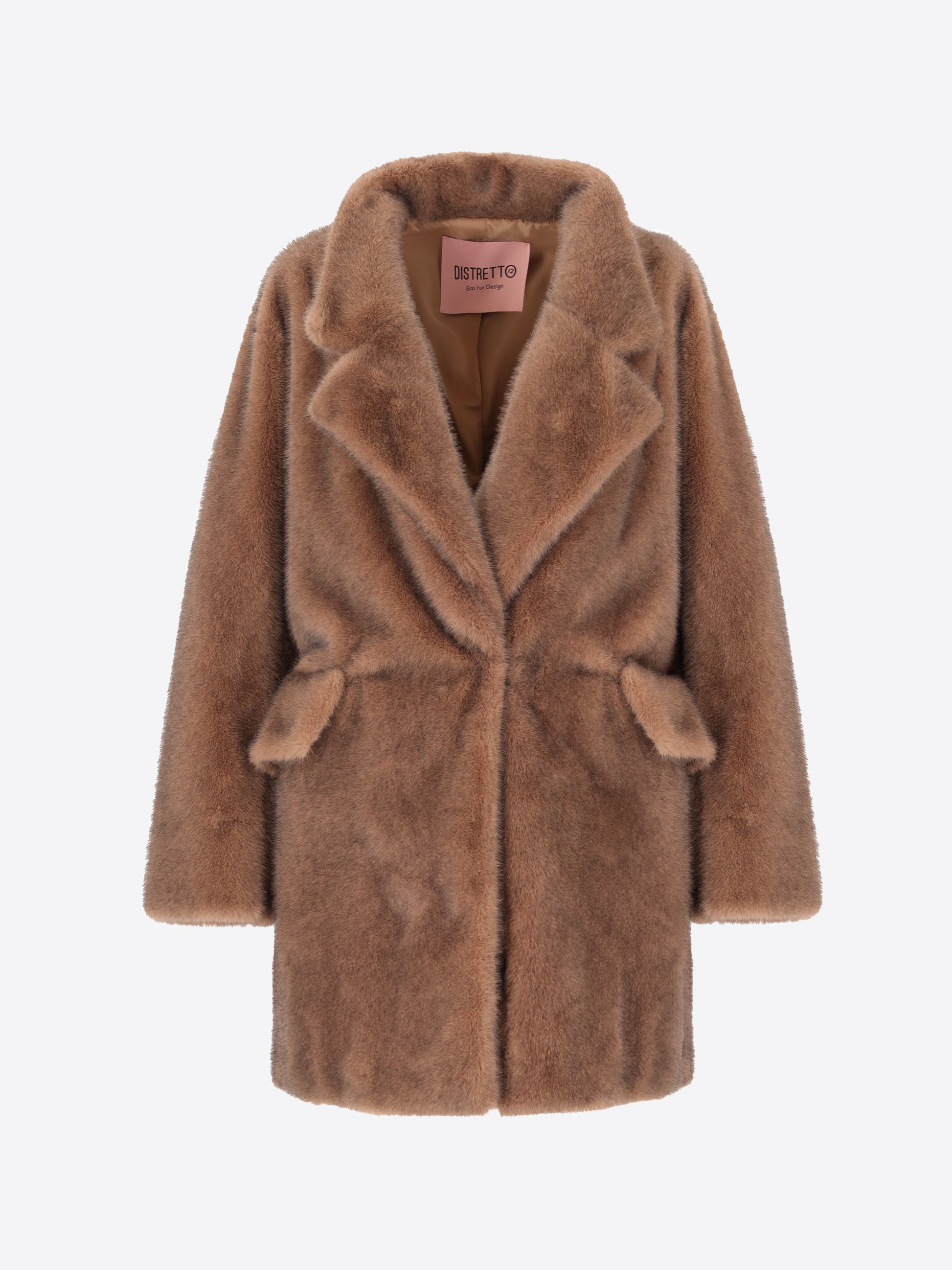 Overcoat in Eco-Fur Fabric Salford - Woman