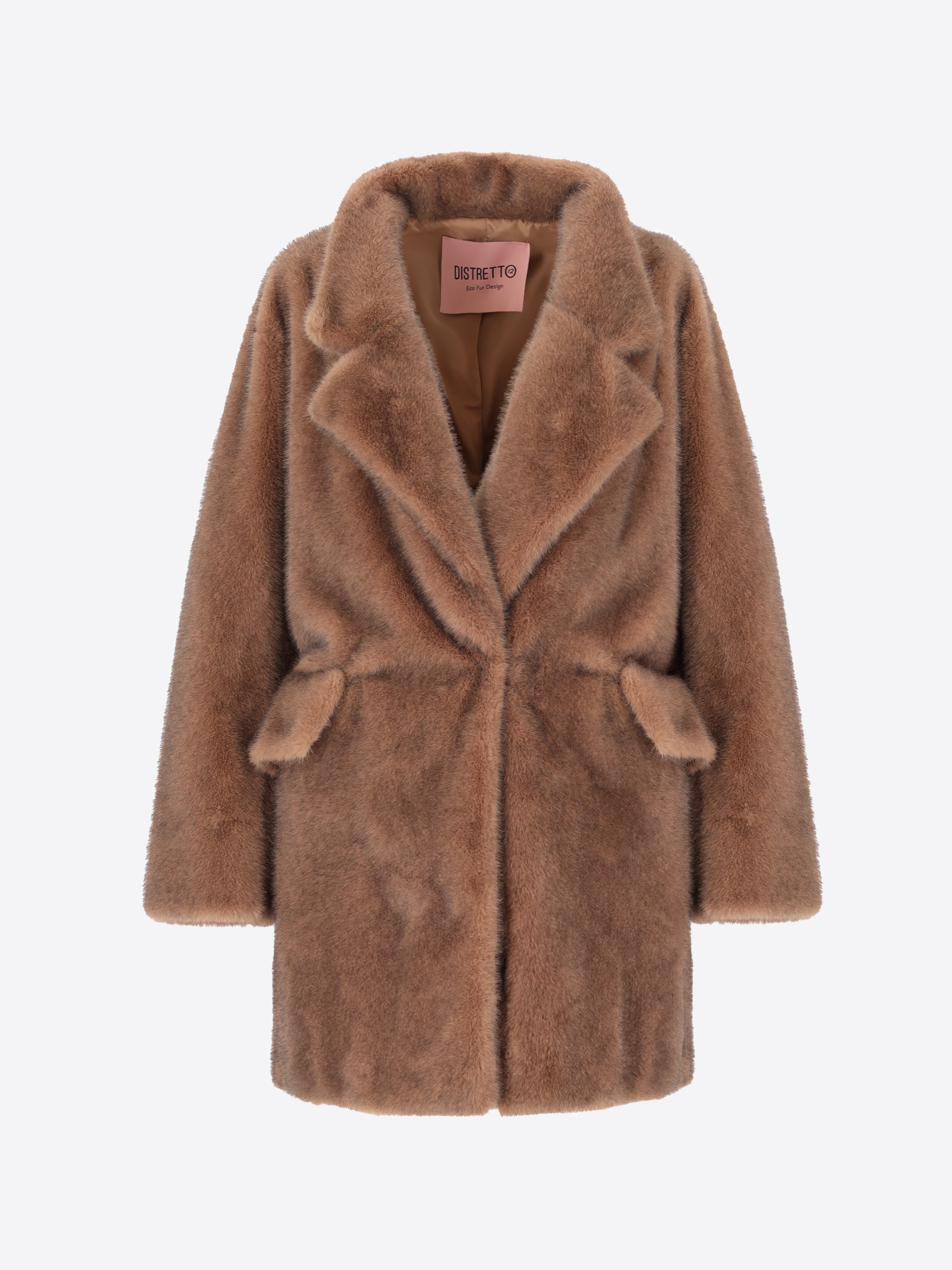 Overcoat in Eco-Fur Fabric Salford - Woman