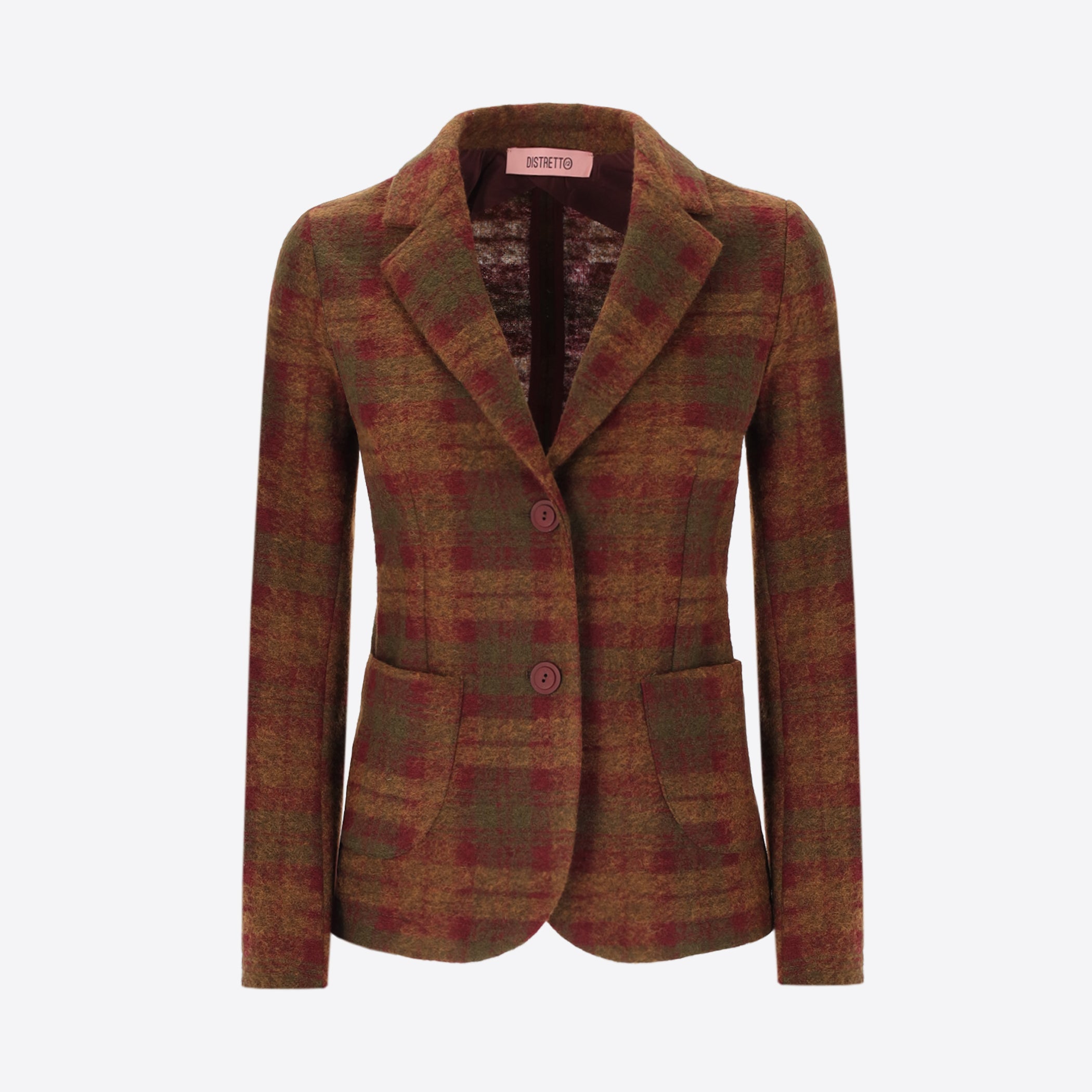 Scottish Pattern Wool-Blend Jacket Belfast - Woman