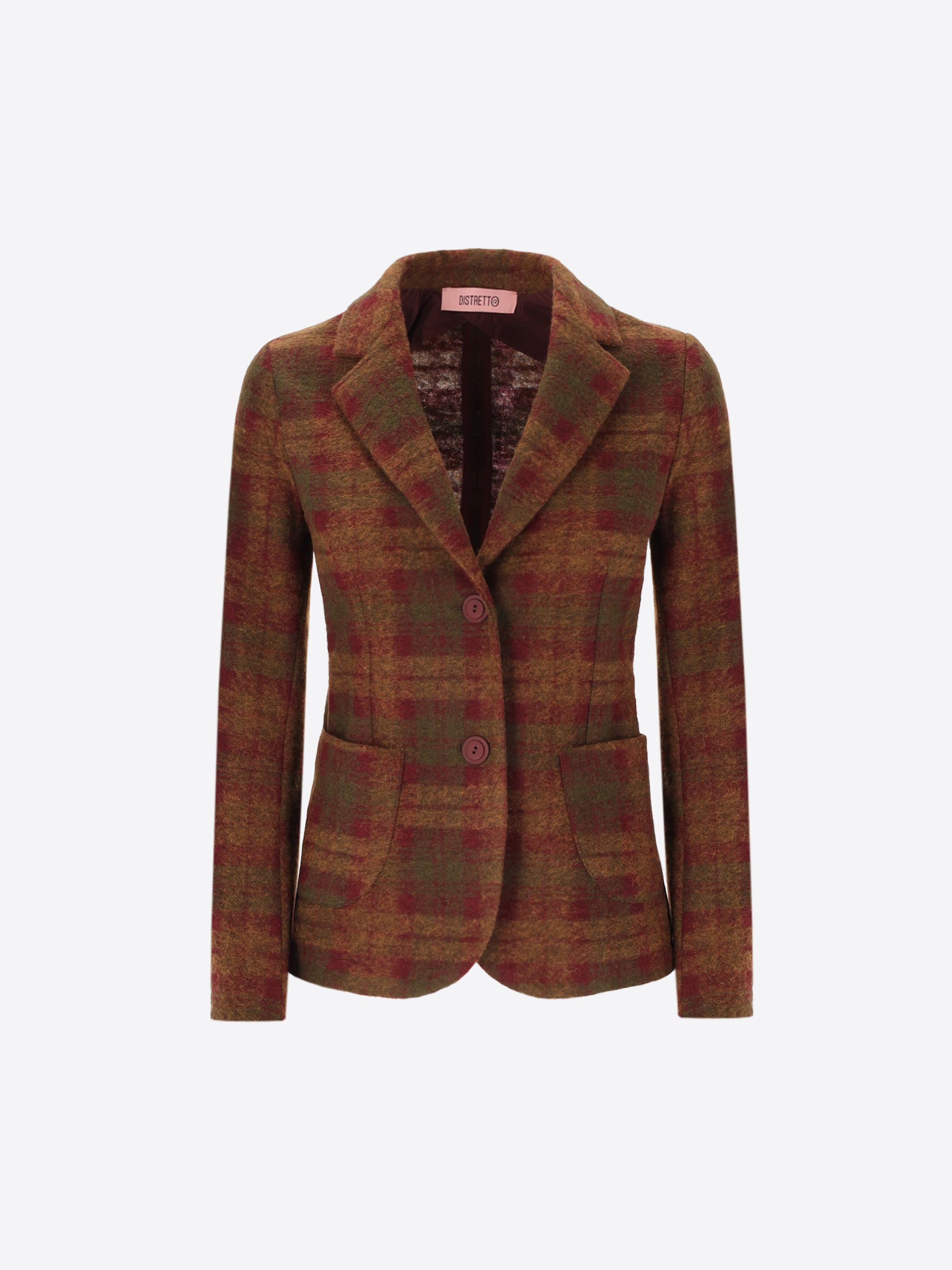 Scottish Pattern Wool-Blend Jacket Belfast - Woman