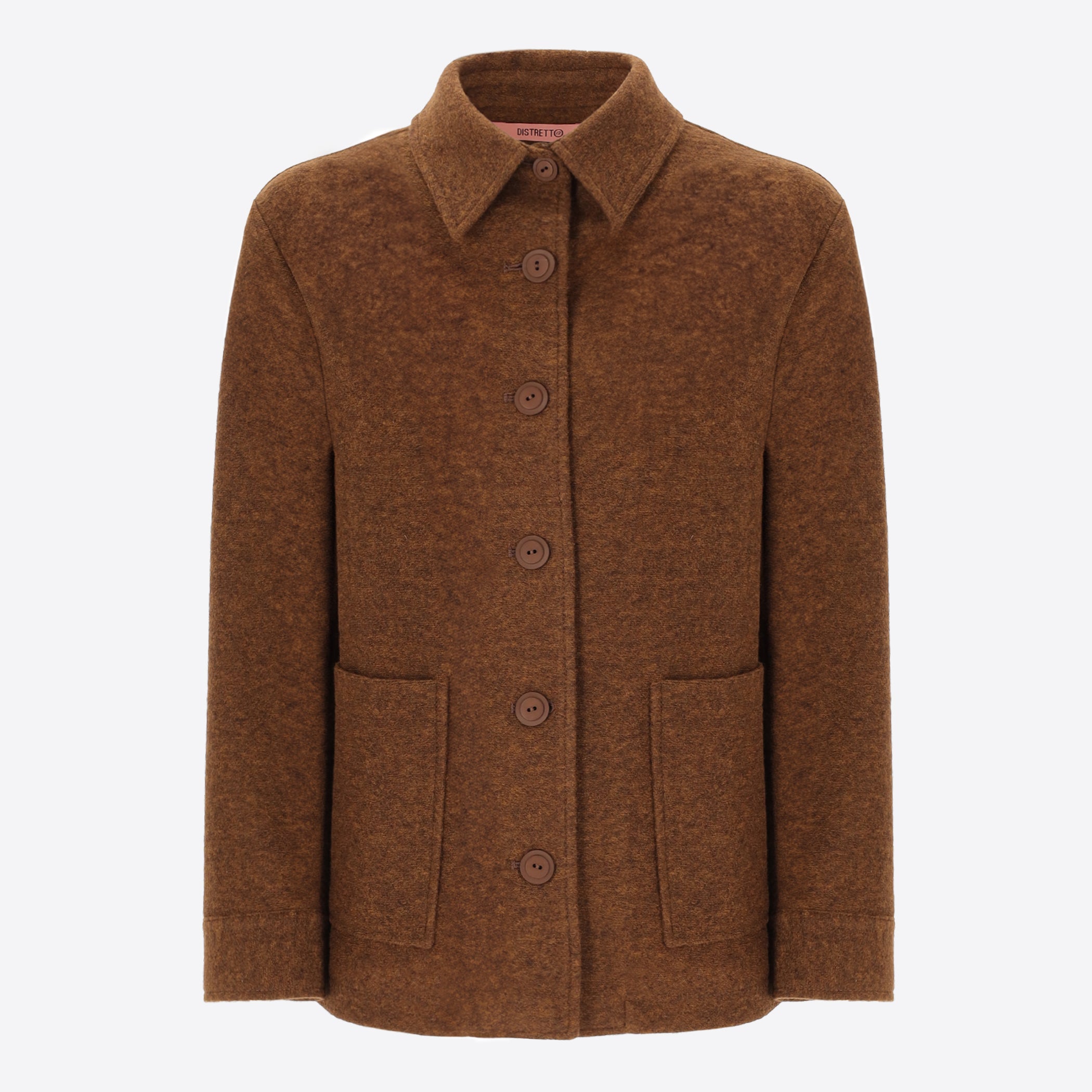 Shirt Jacket in Solid and Melange Wool-Blend Fabric Isaia - Woman