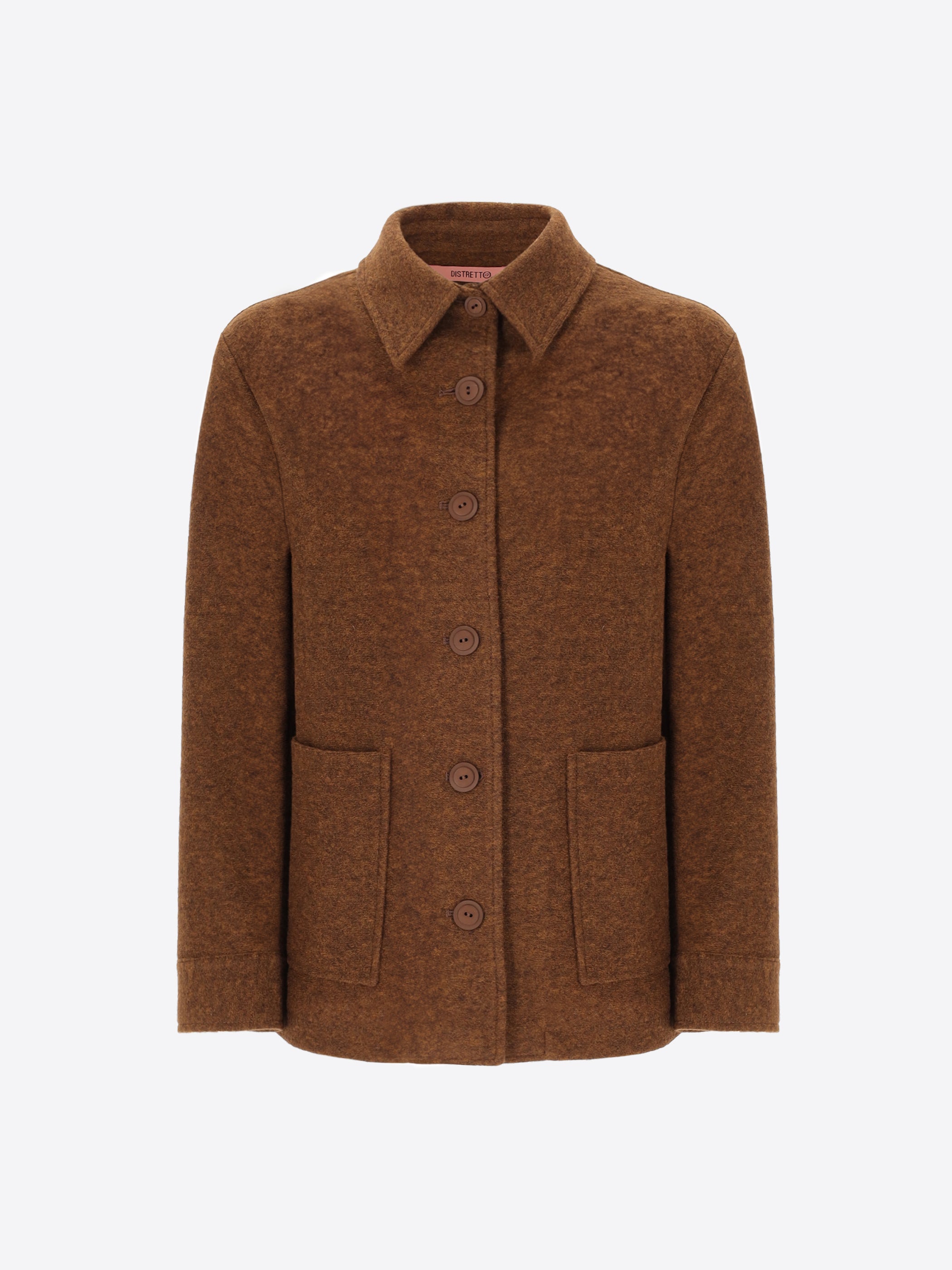 Shirt Jacket in Solid and Melange Wool-Blend Fabric Isaia - Woman