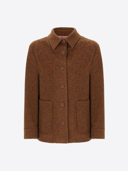 Isaia Hemdjacke aus Woll-Mischstoff Uni und Melange - Woman
