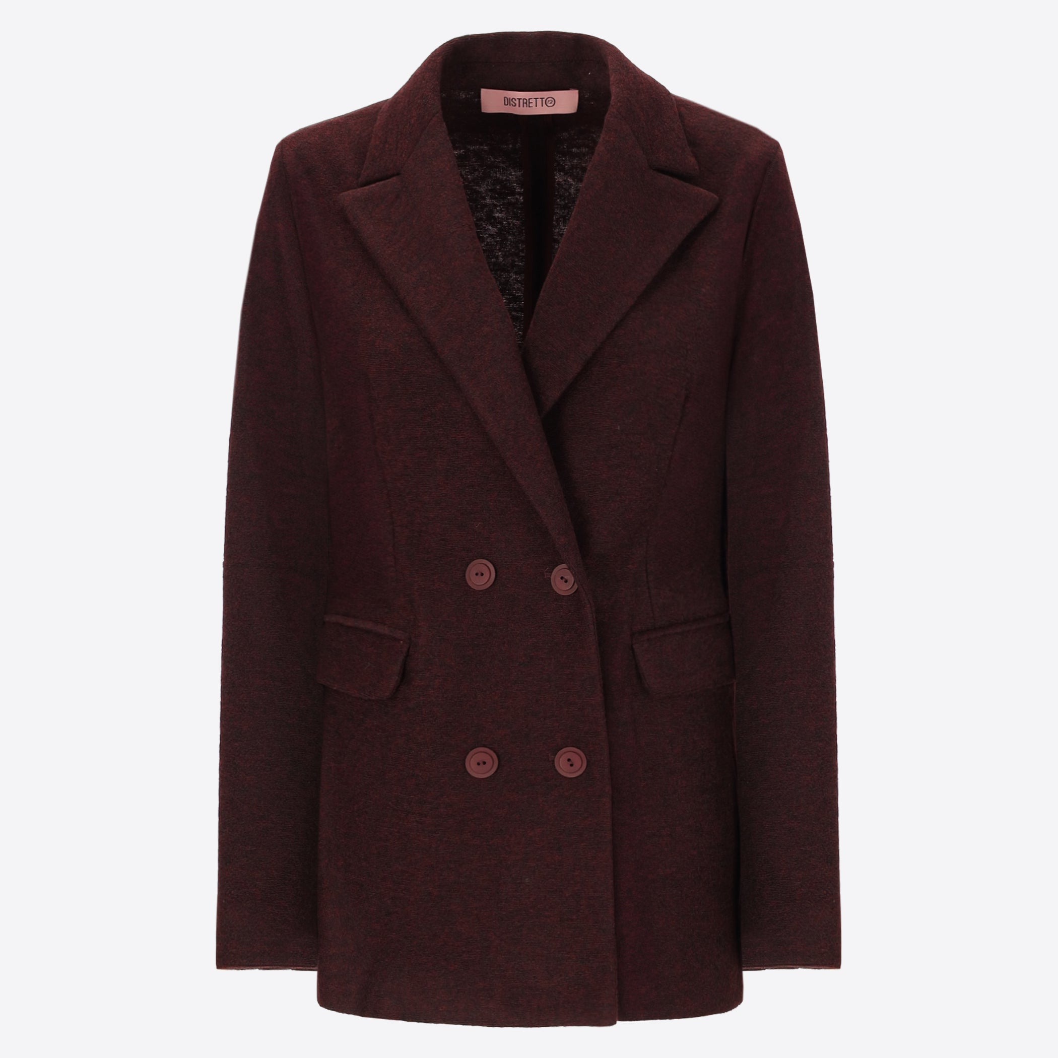 Double Breasted Jacket in Solid and Melange Wool-Blend Fabric Isaia - Woman