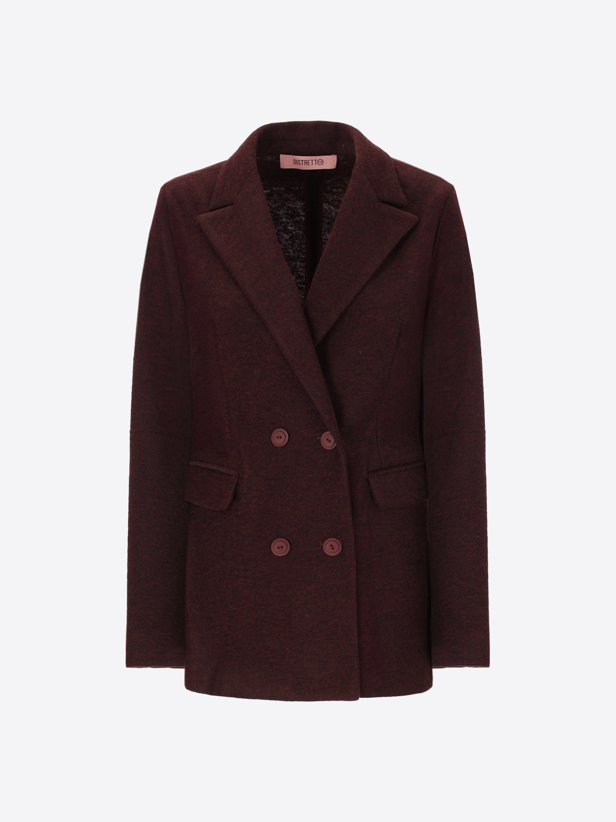 Double Breasted Jacket in Solid and Melange Wool-Blend Fabric Isaia - Woman