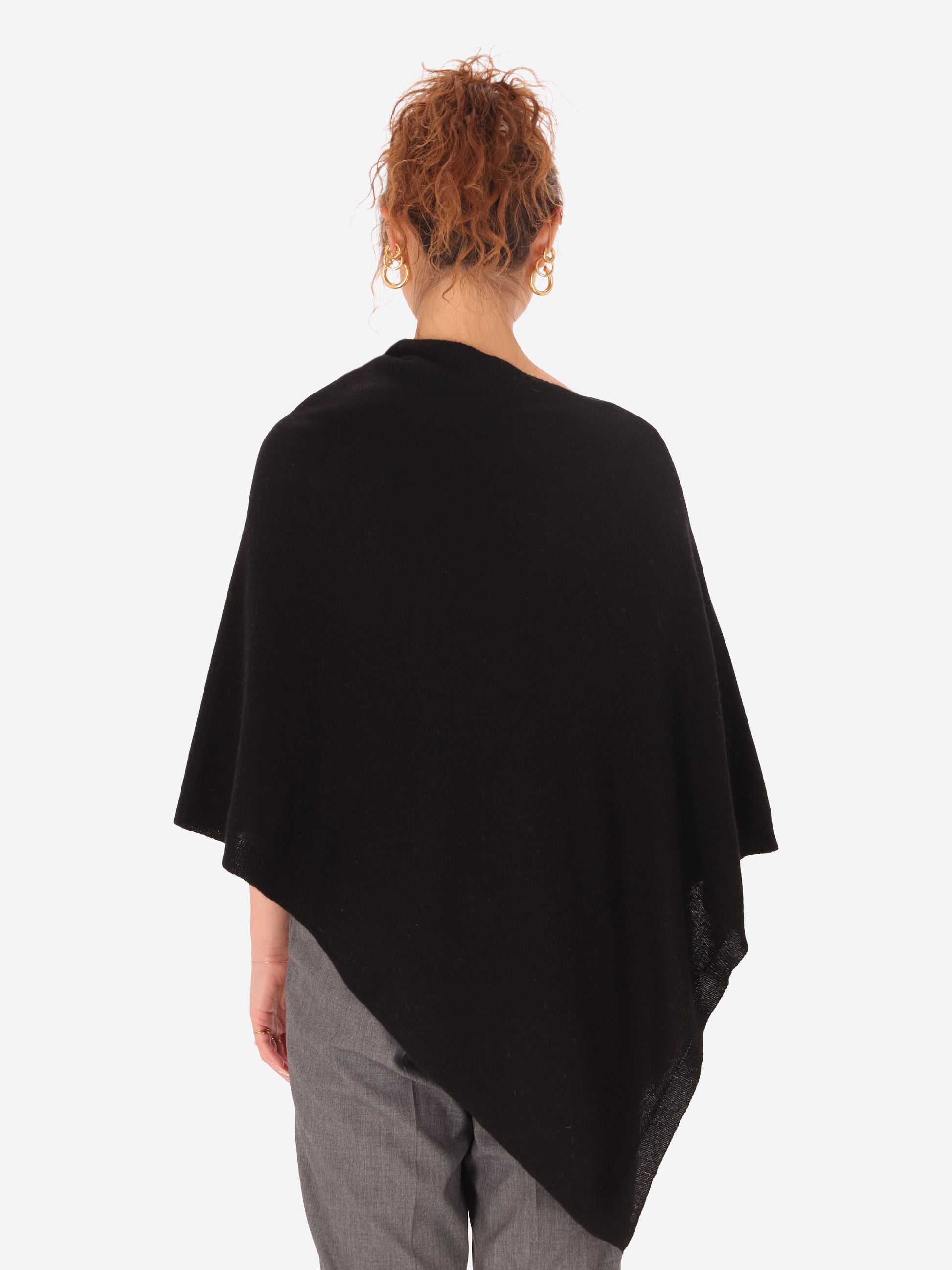 Wool Cashmere Blend Poncho