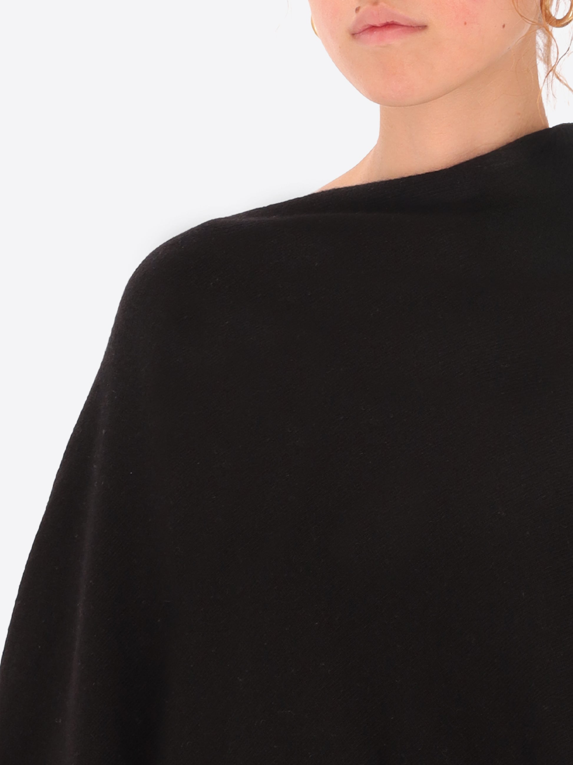 Wool Cashmere Blend Poncho