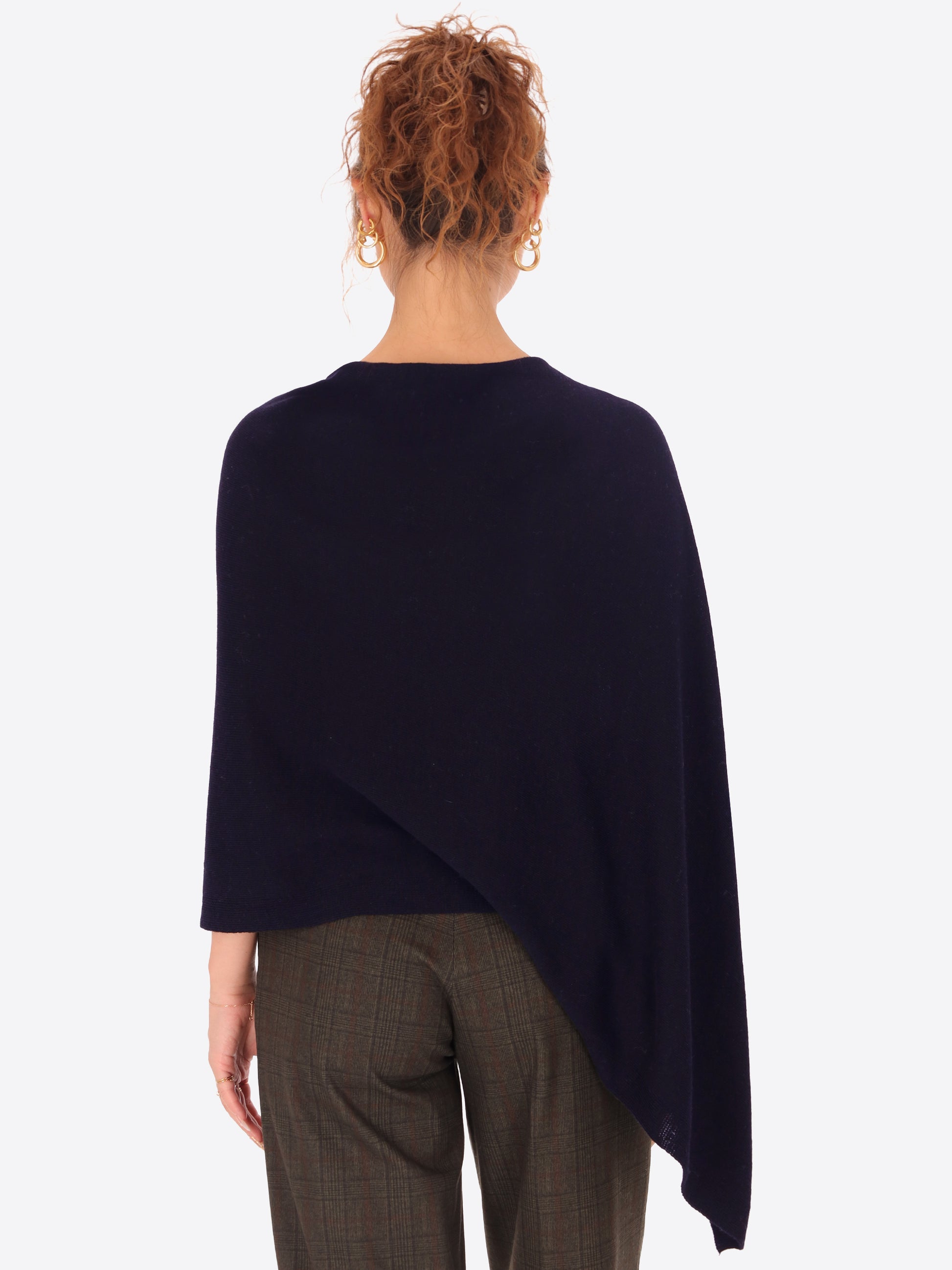 Wool Cashmere Blend Poncho