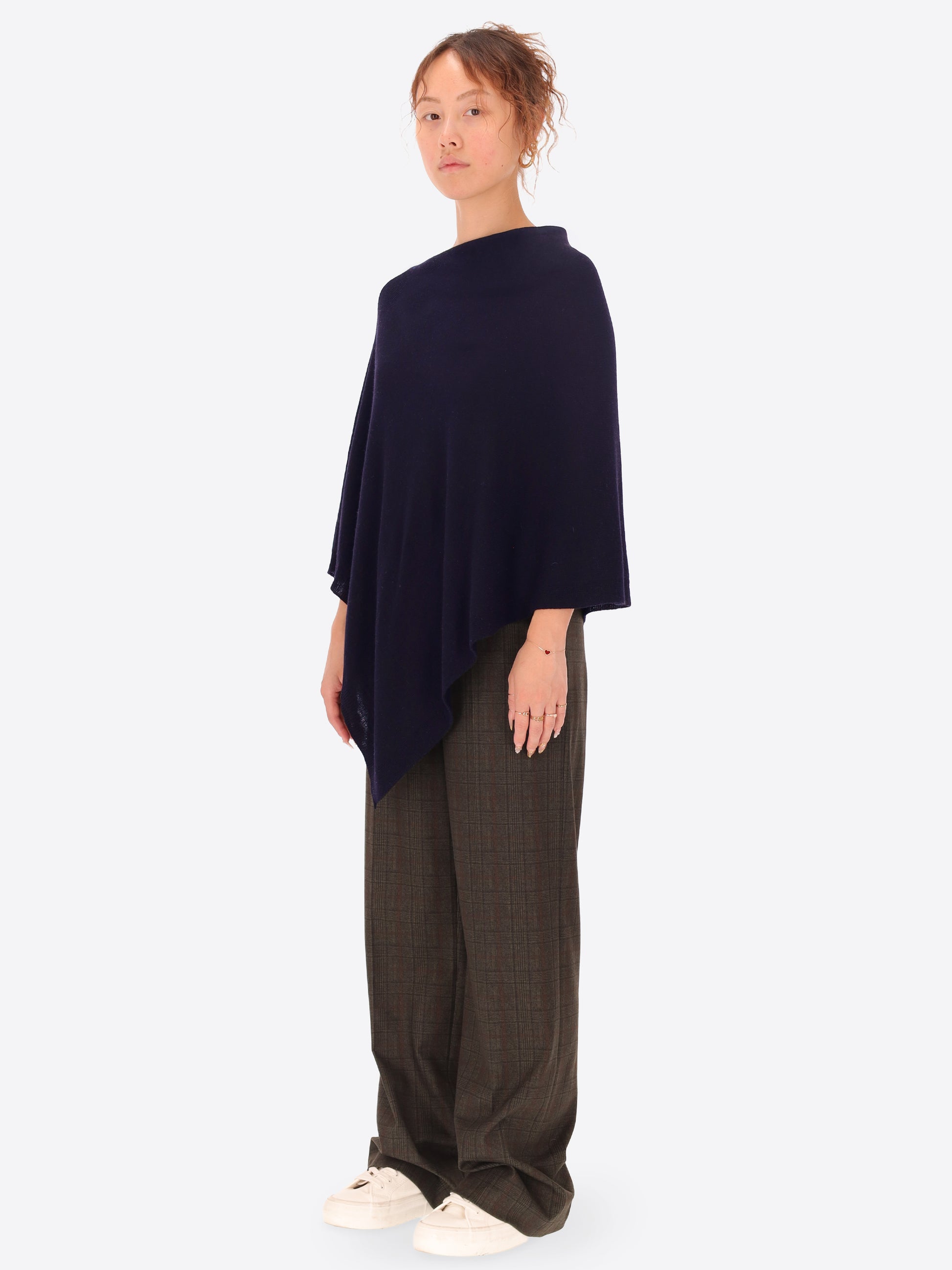 Wool Cashmere Blend Poncho