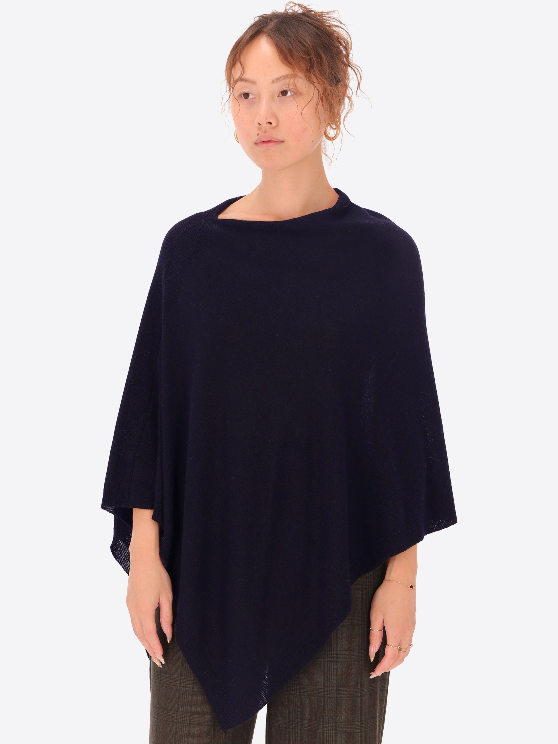 Wool Cashmere Blend Poncho