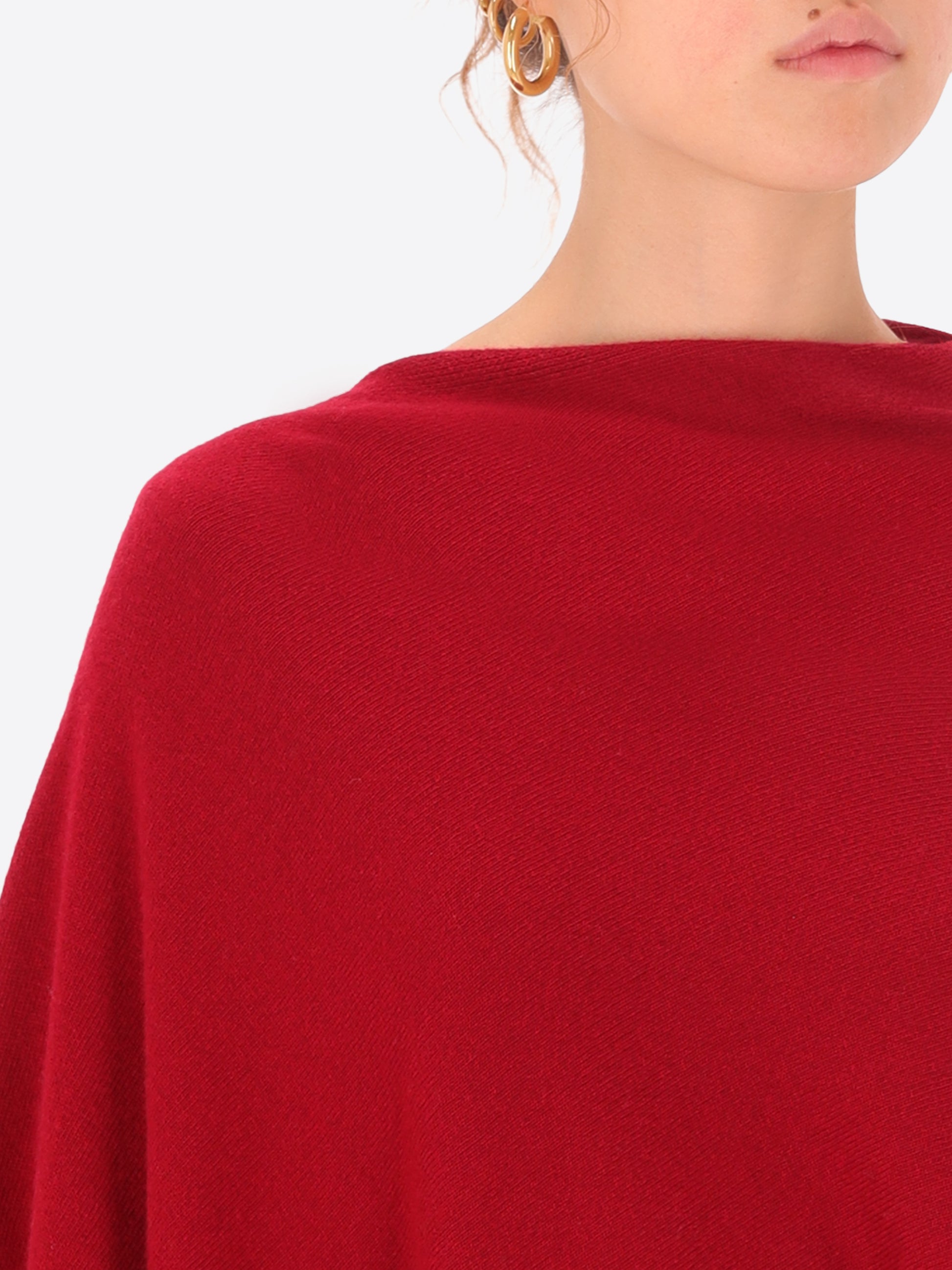 Wool Cashmere Blend Poncho
