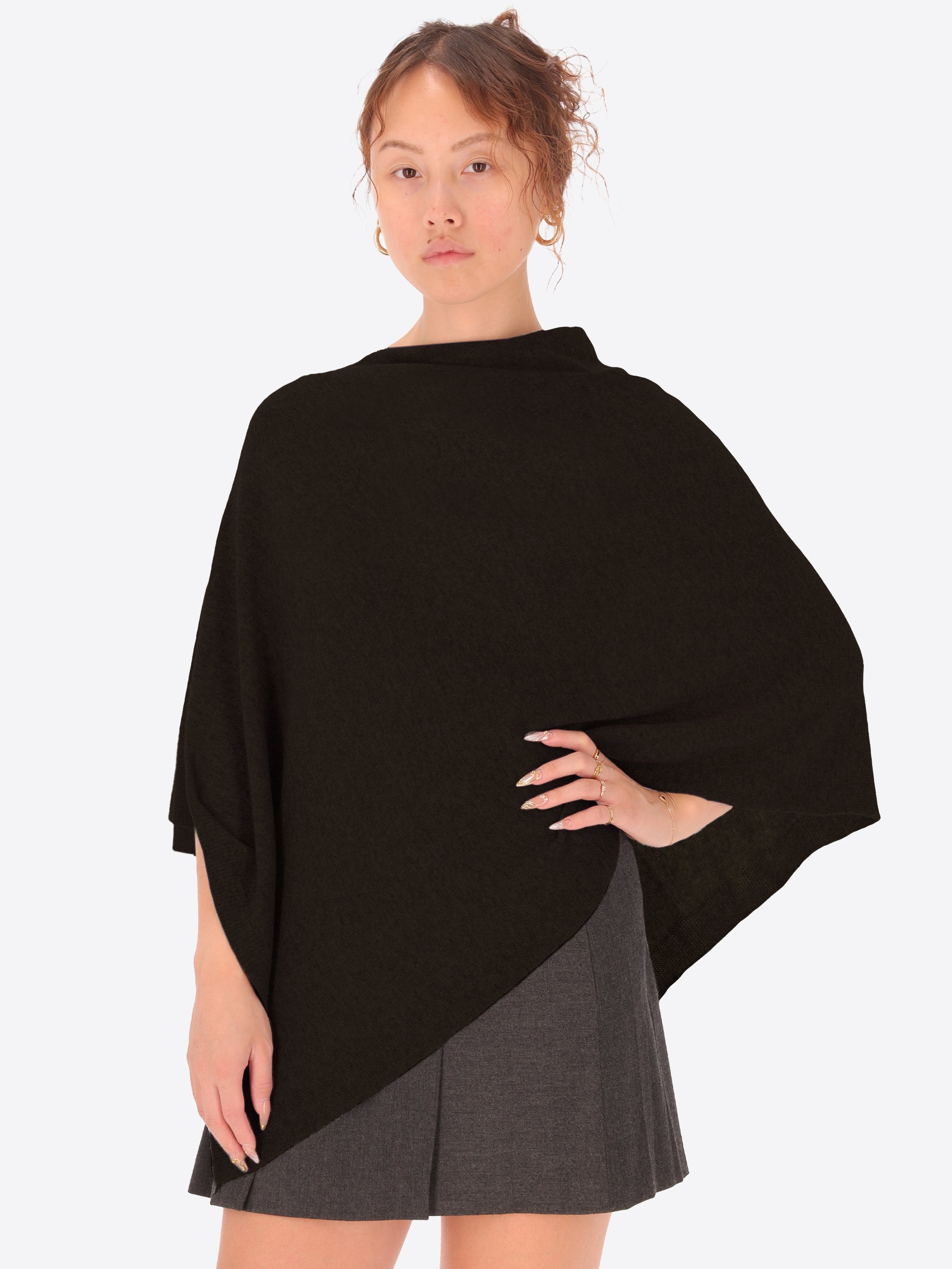 Poncho aus Wolle-Cashmere-Mix