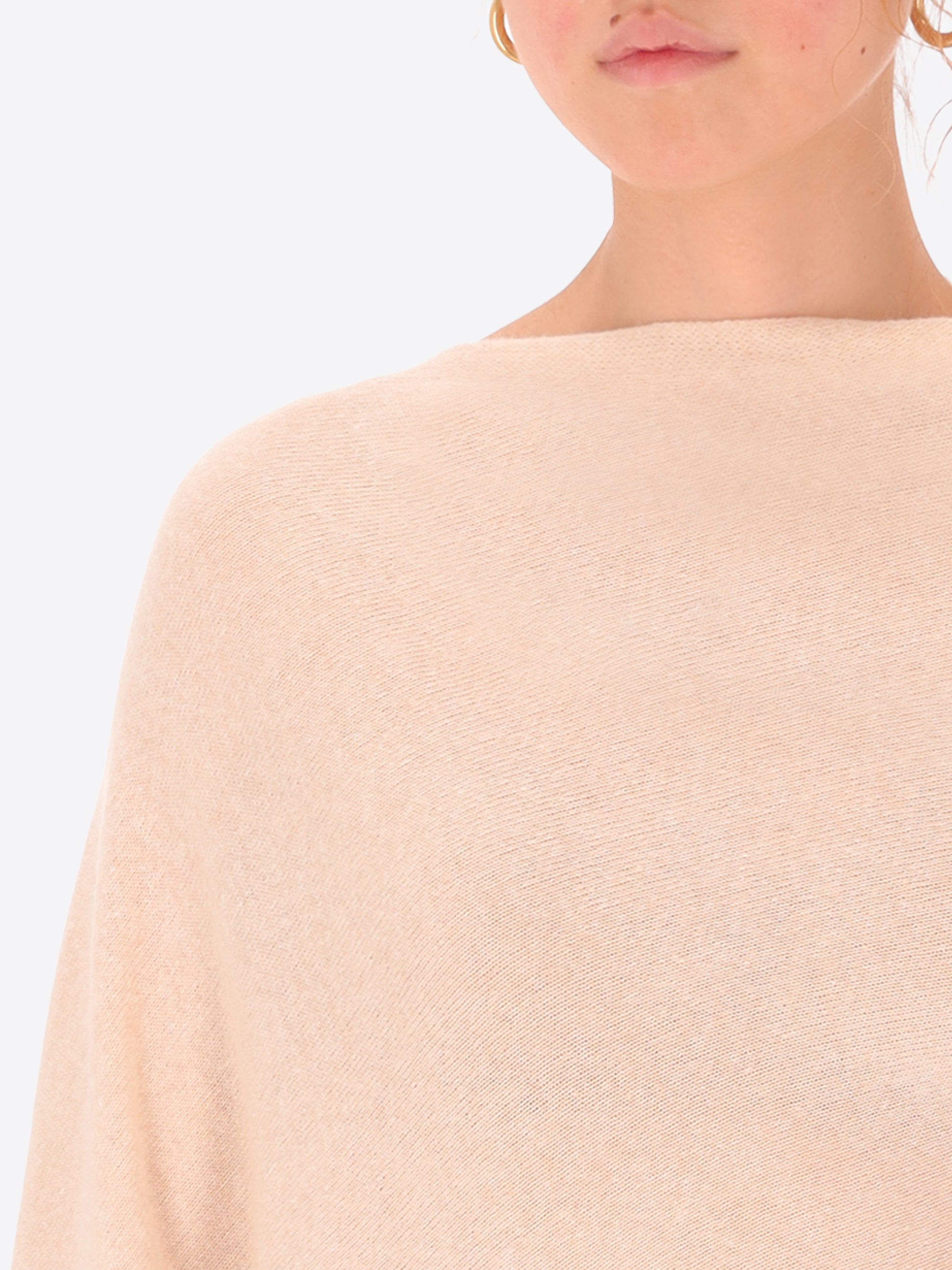 Wool Cashmere Blend Poncho