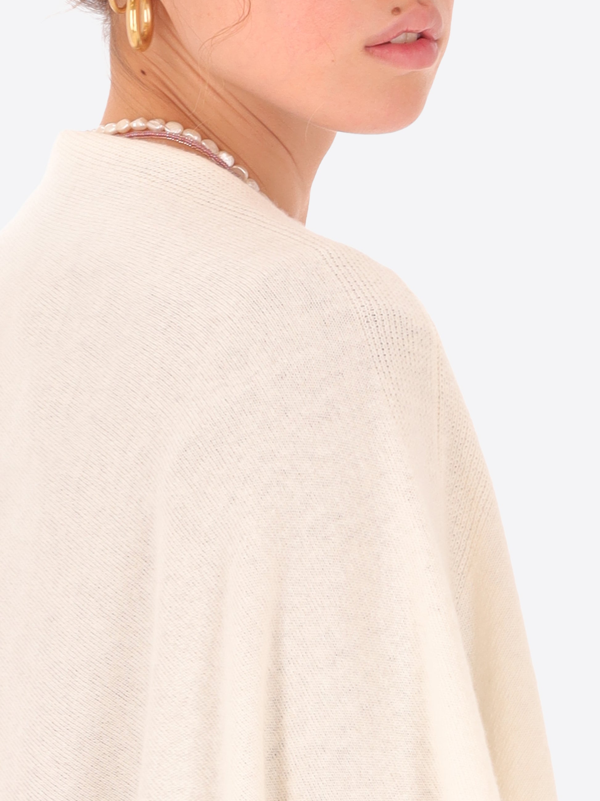 Wool Cashmere Blend Poncho