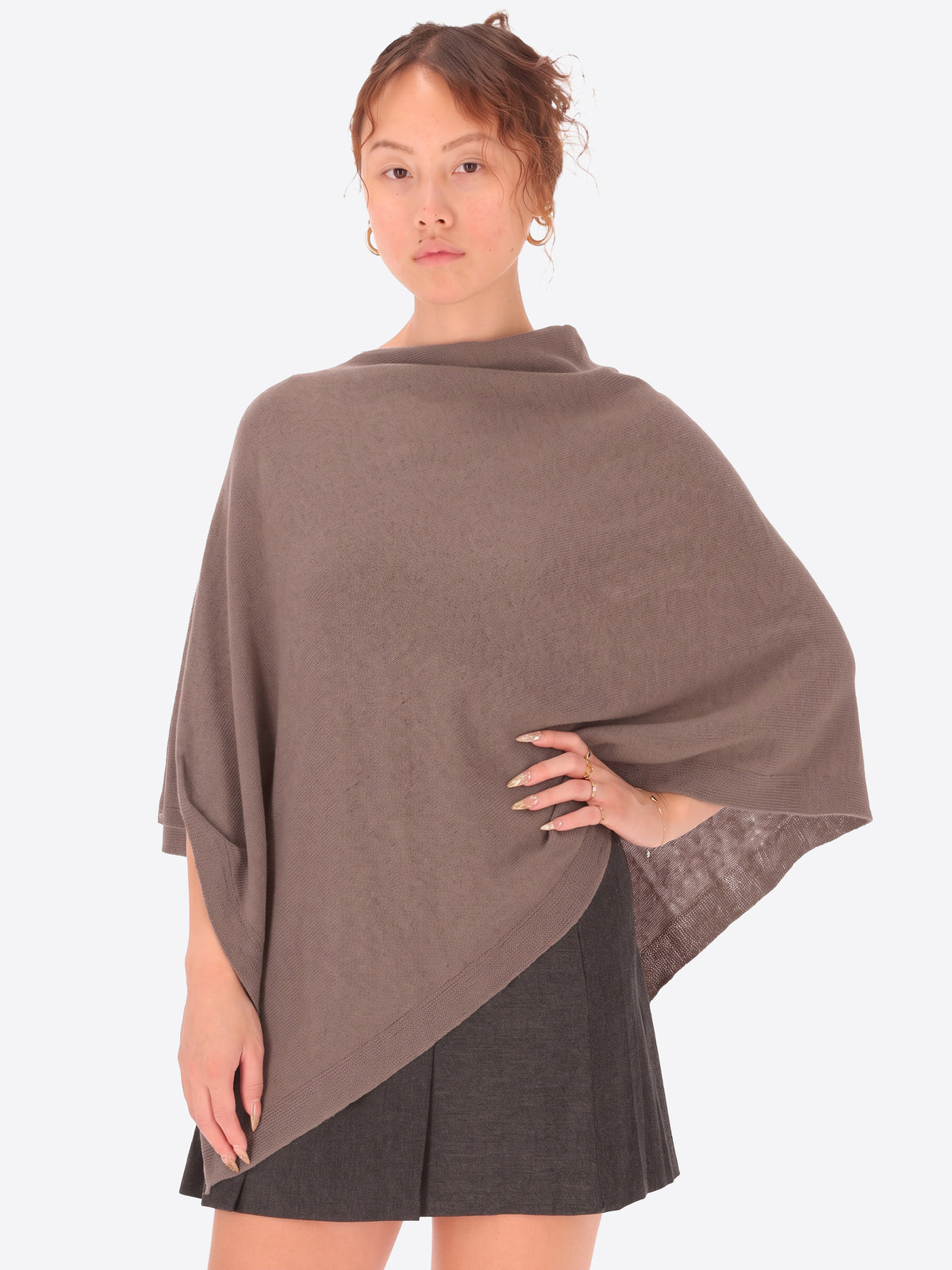 Poncho in Misto Lana e Cashmere