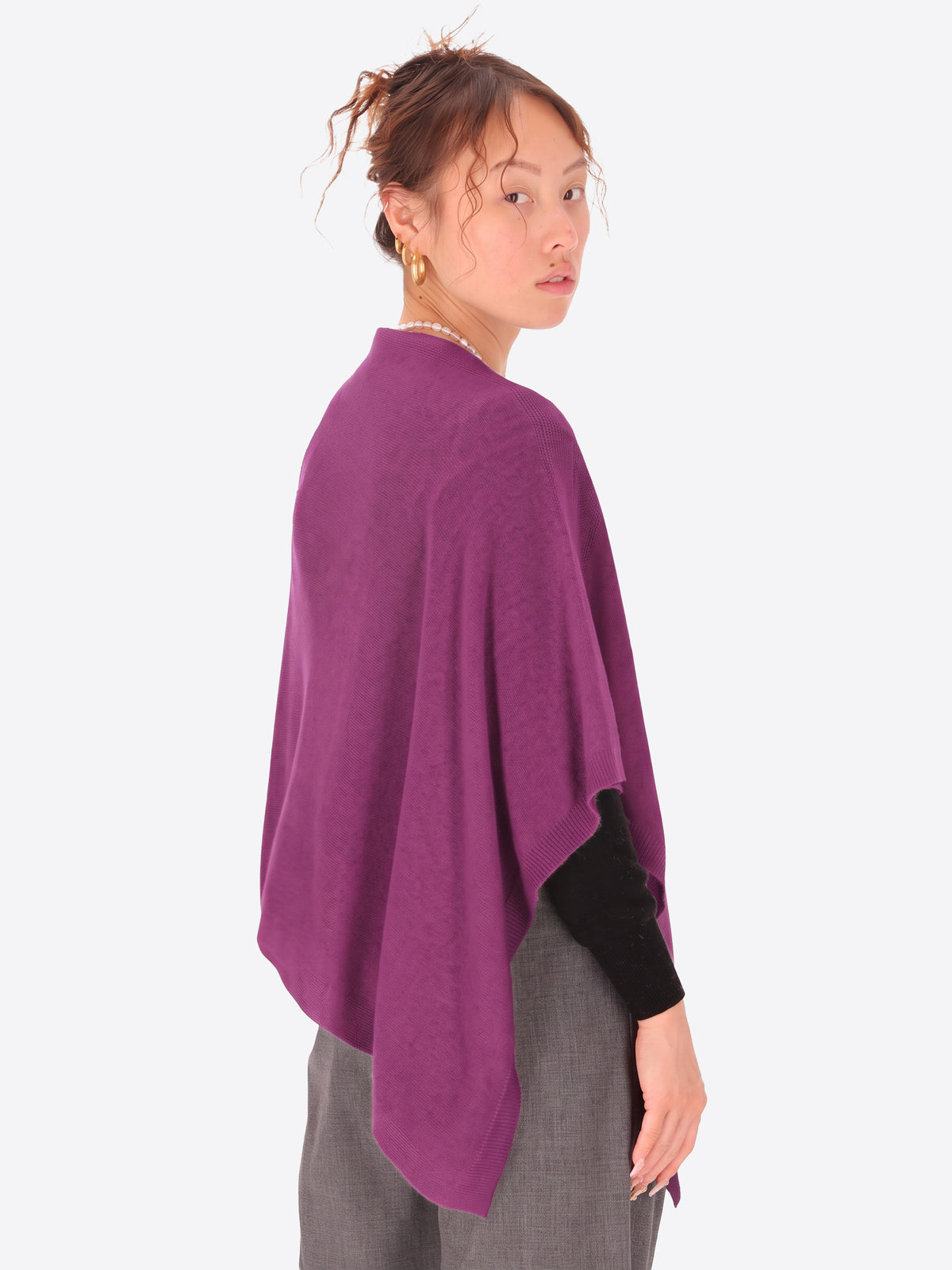 Poncho in Misto Lana e Cashmere