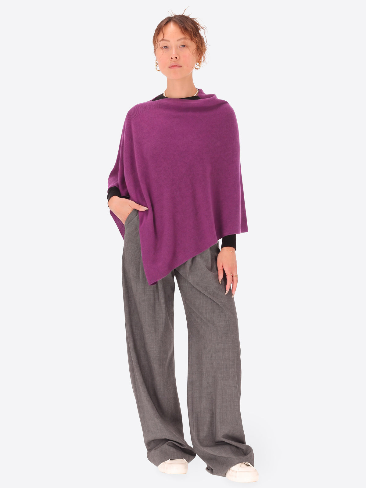 Poncho in Misto Lana e Cashmere