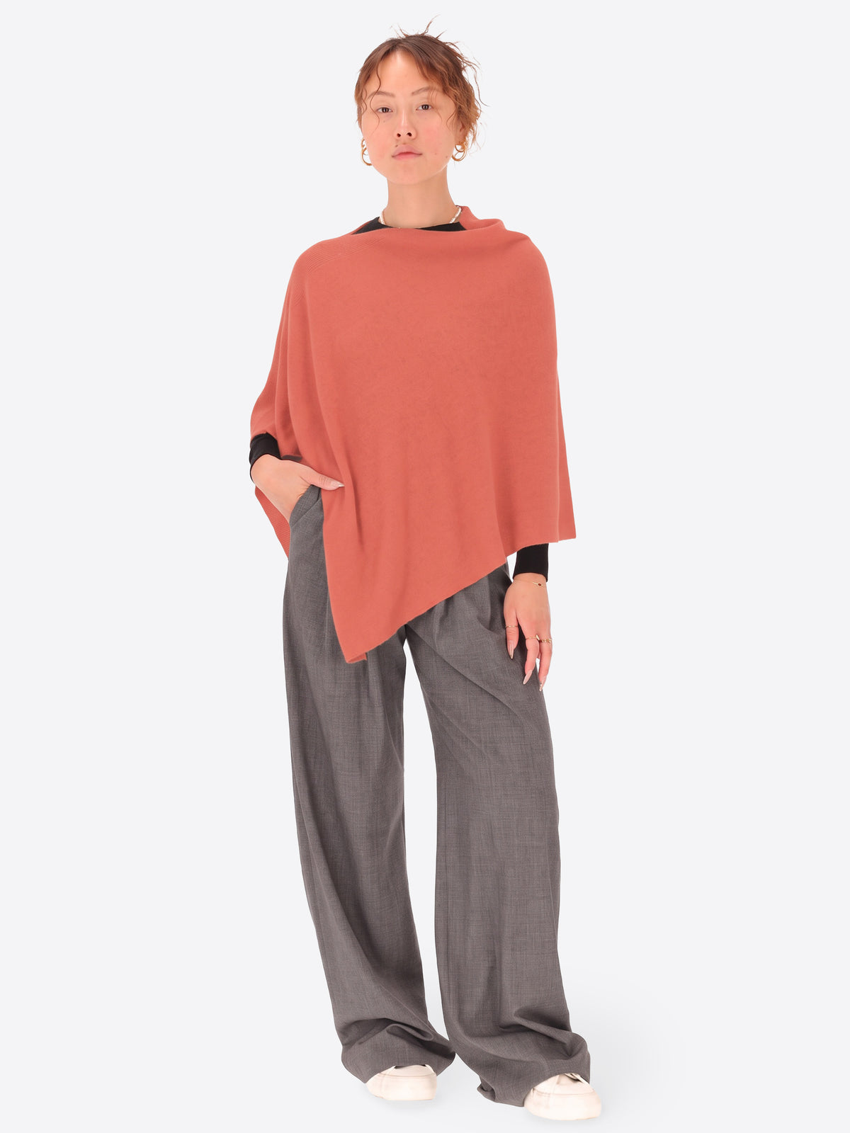 Poncho in Misto Lana e Cashmere