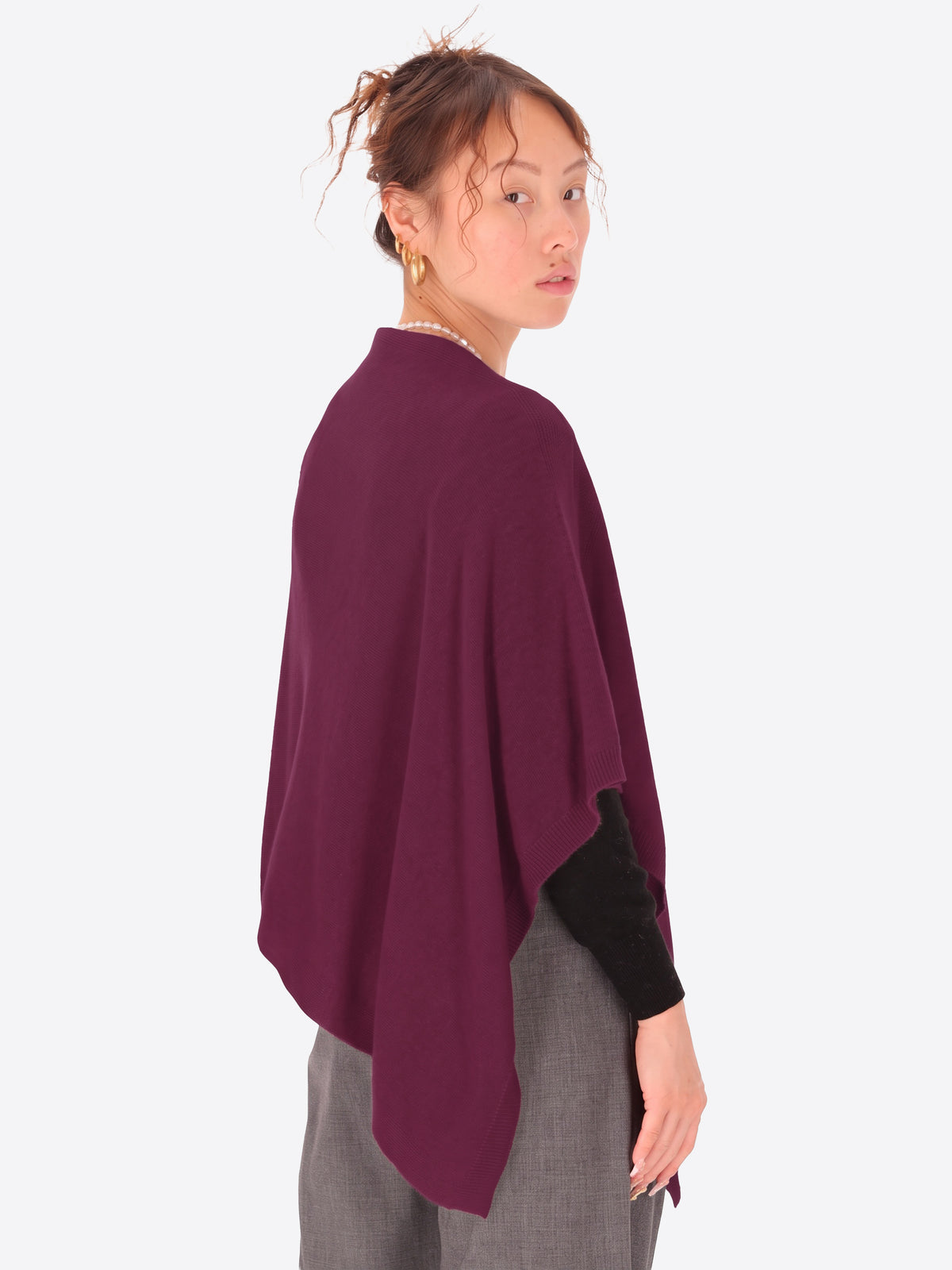 Poncho in Misto Lana e Cashmere