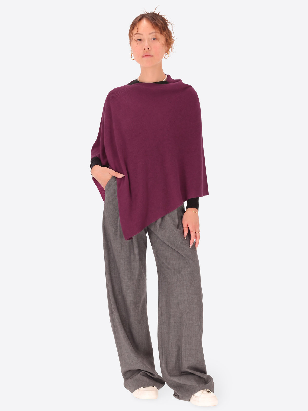 Poncho in Misto Lana e Cashmere