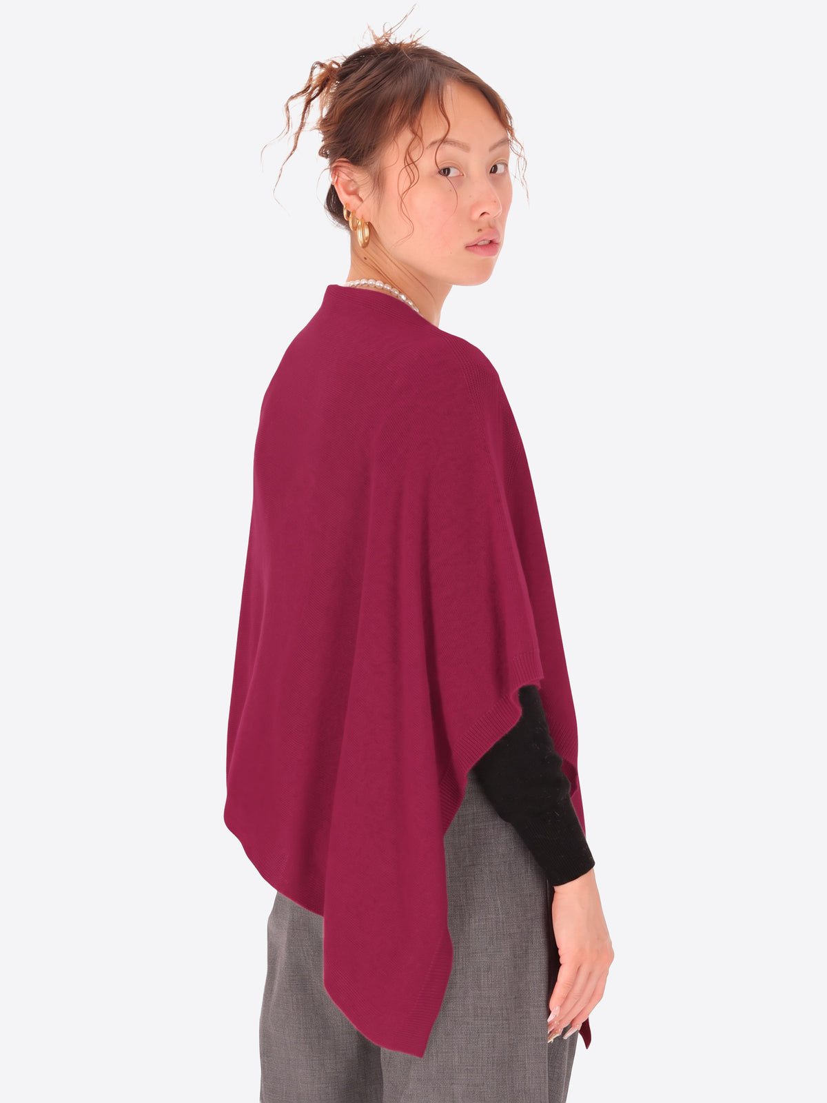 Poncho in Misto Lana e Cashmere