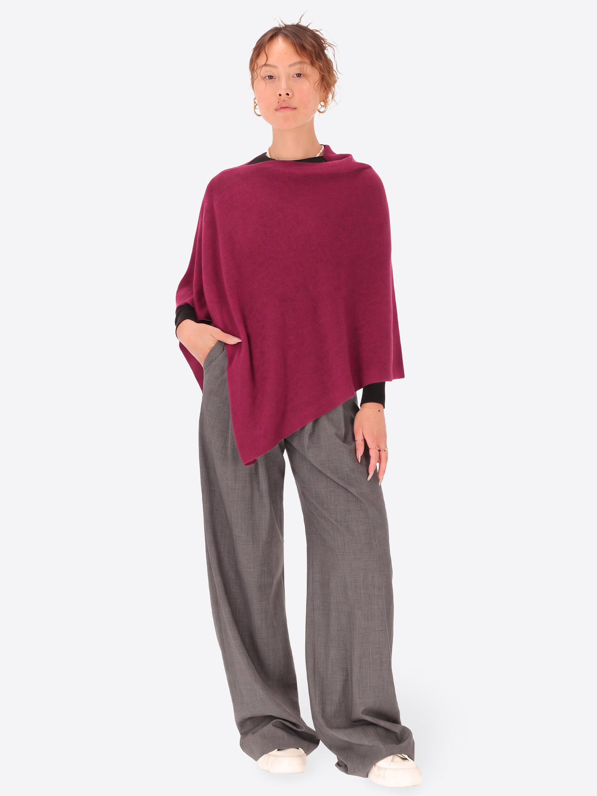 Poncho in Misto Lana e Cashmere